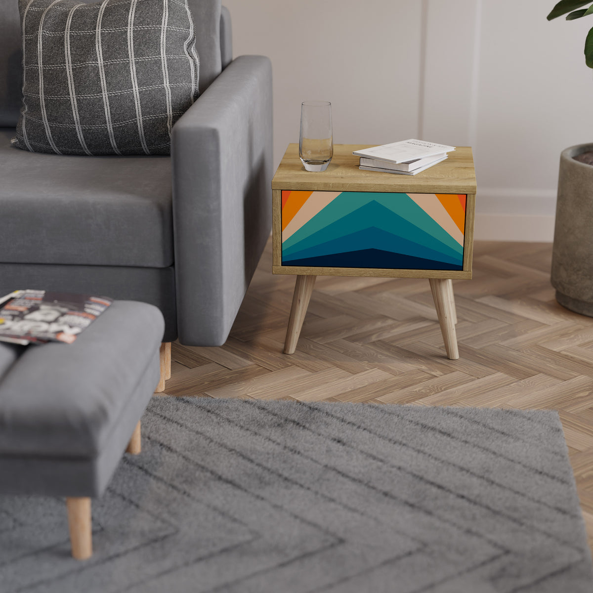 PRISM CONCUSSION Κομοδίνο με συρτάρι