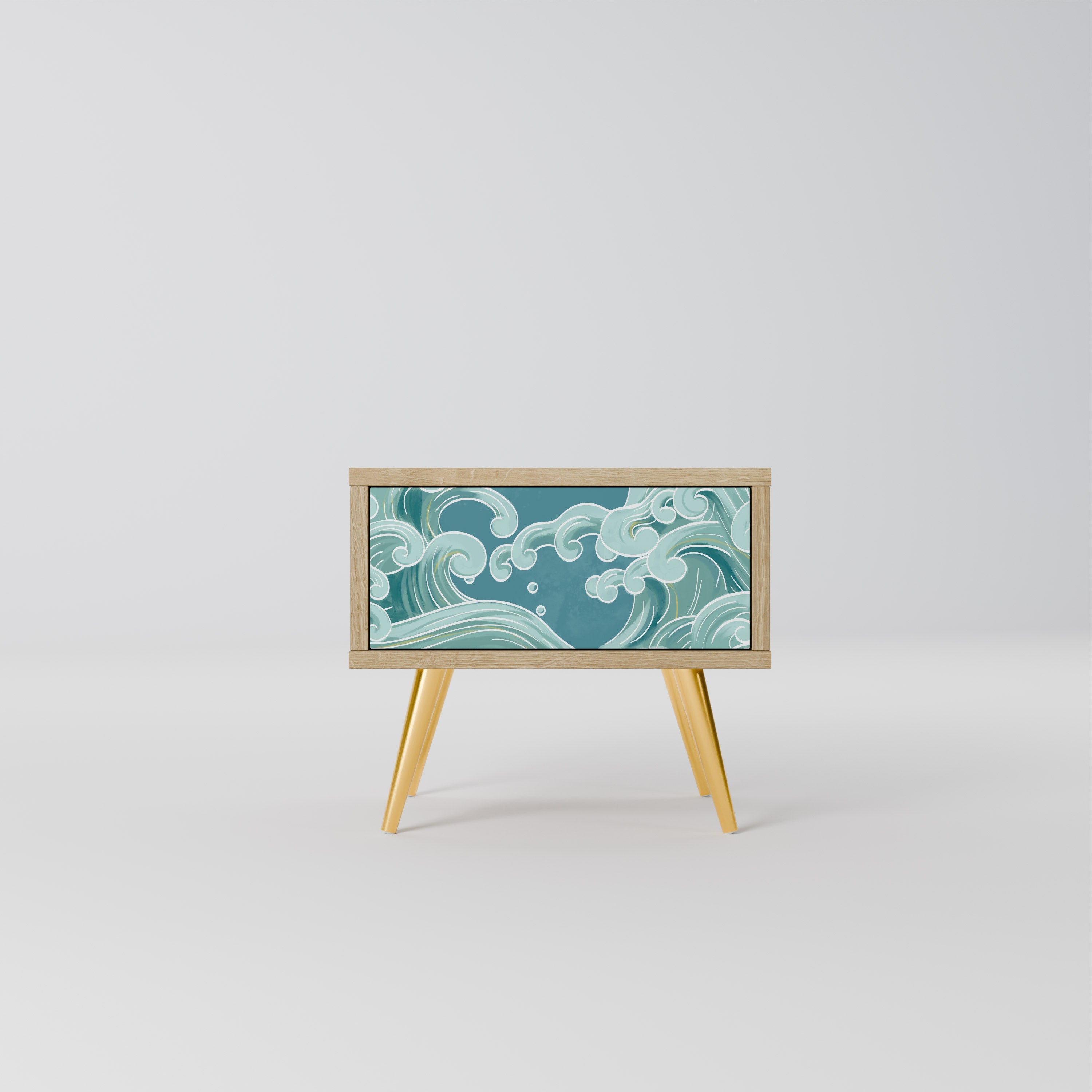 ASIAN SWAY Nightstand in Oak Effect