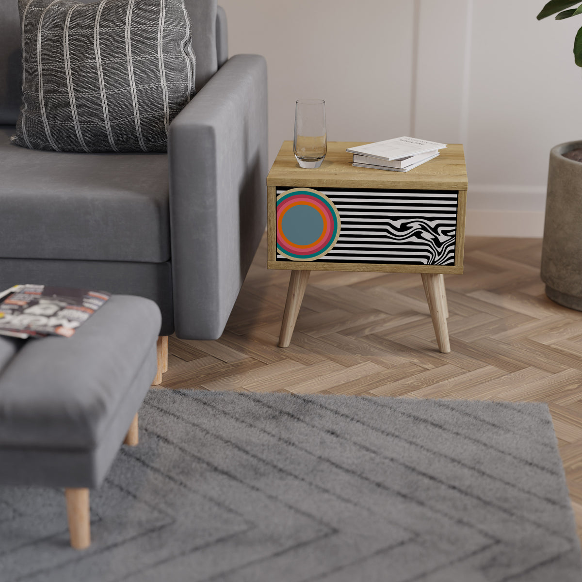 SPECTRA SHOWCASE Κομοδίνο με συρτάρι