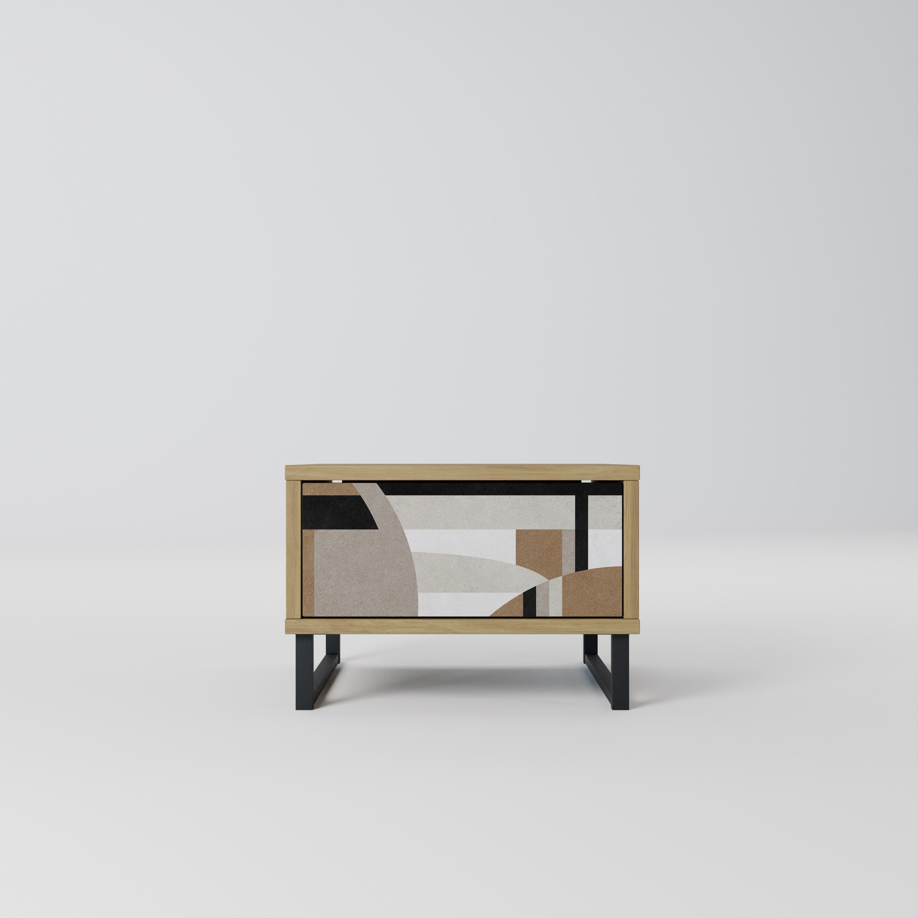 DELICATE MEMENTO Nightstand in Oak Effect