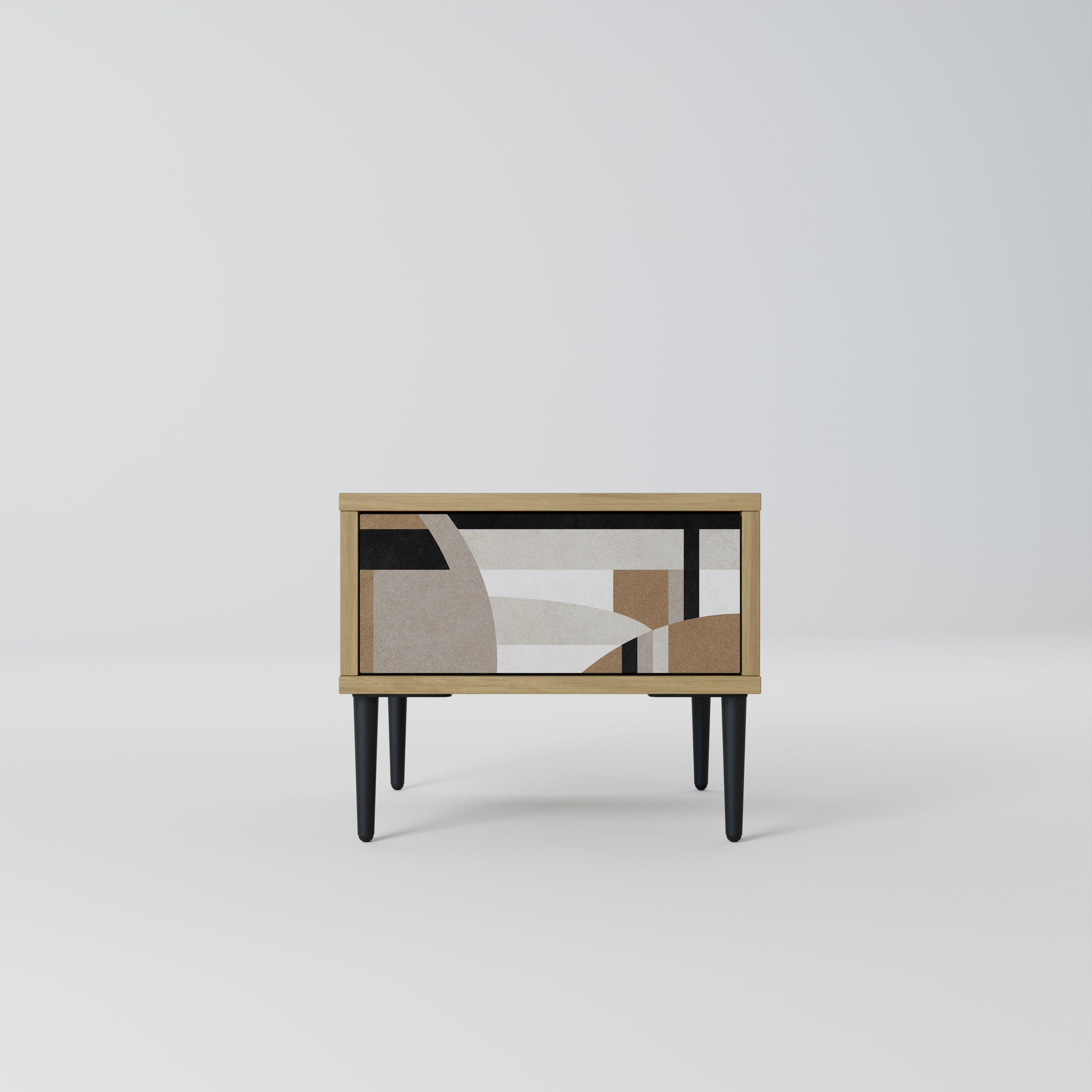 DELICATE MEMENTO Nightstand in Oak Effect