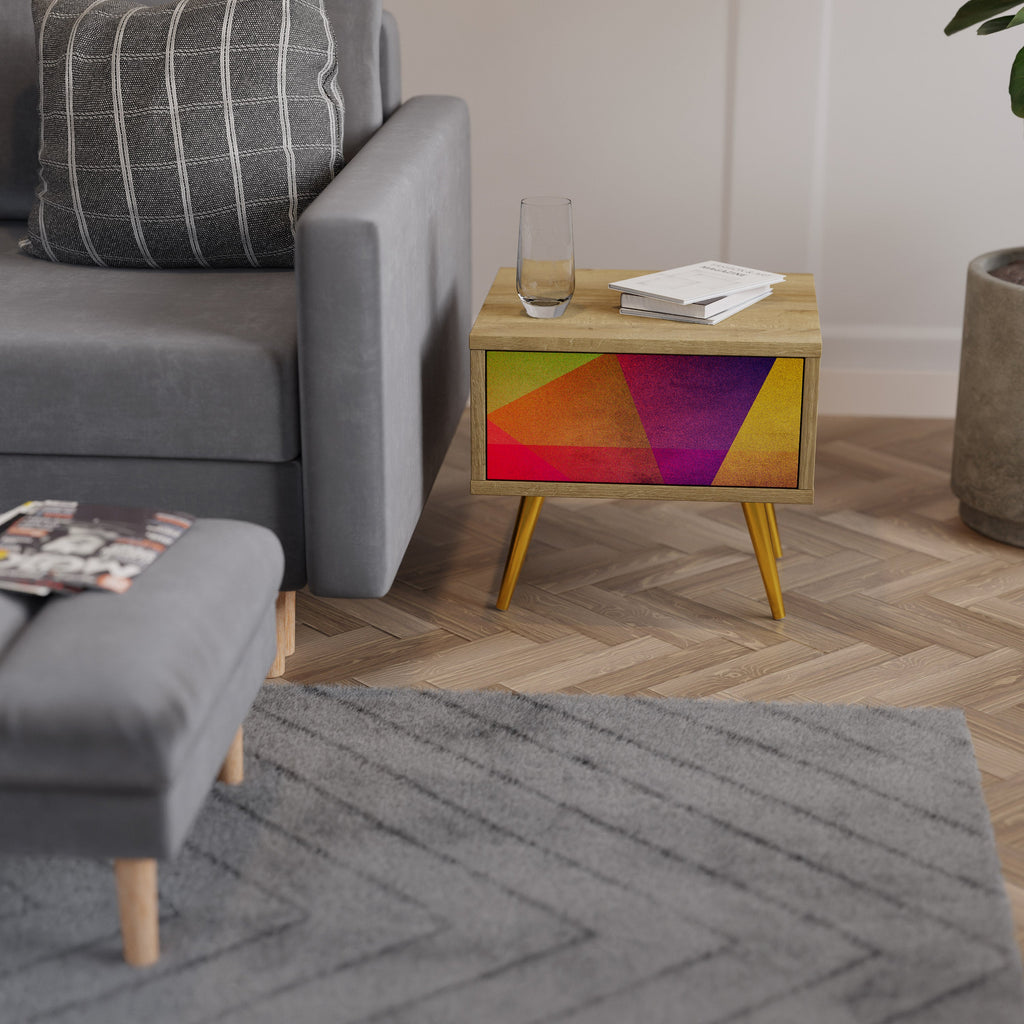 Κομοδίνο VIVID GEOMETRIA σε απόχρωση δρυός