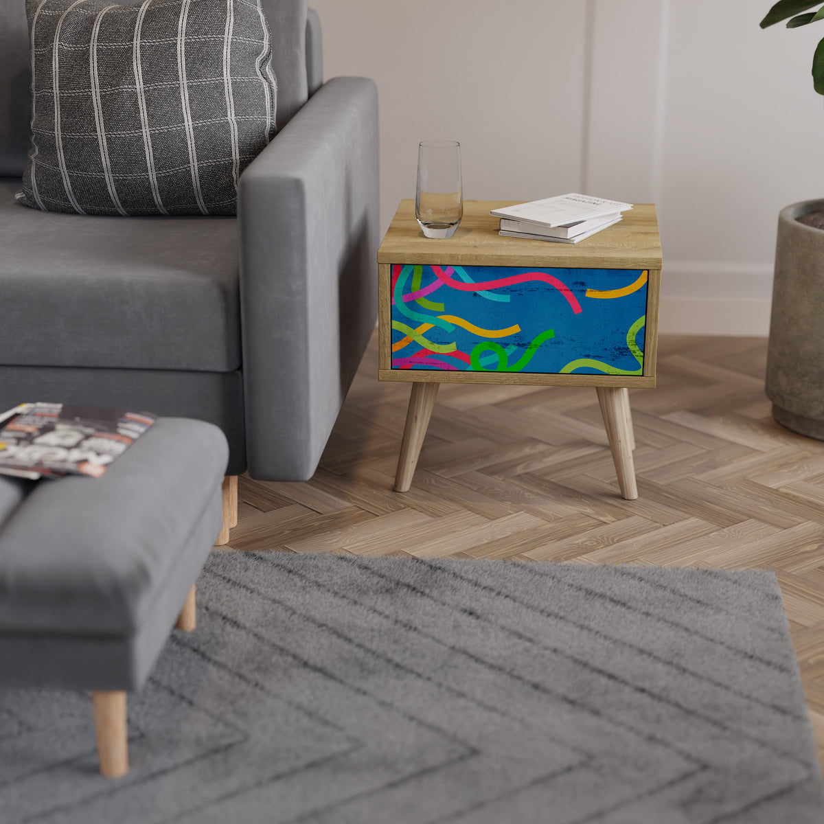 STREAMER TANGLE Κομοδίνο με συρτάρι