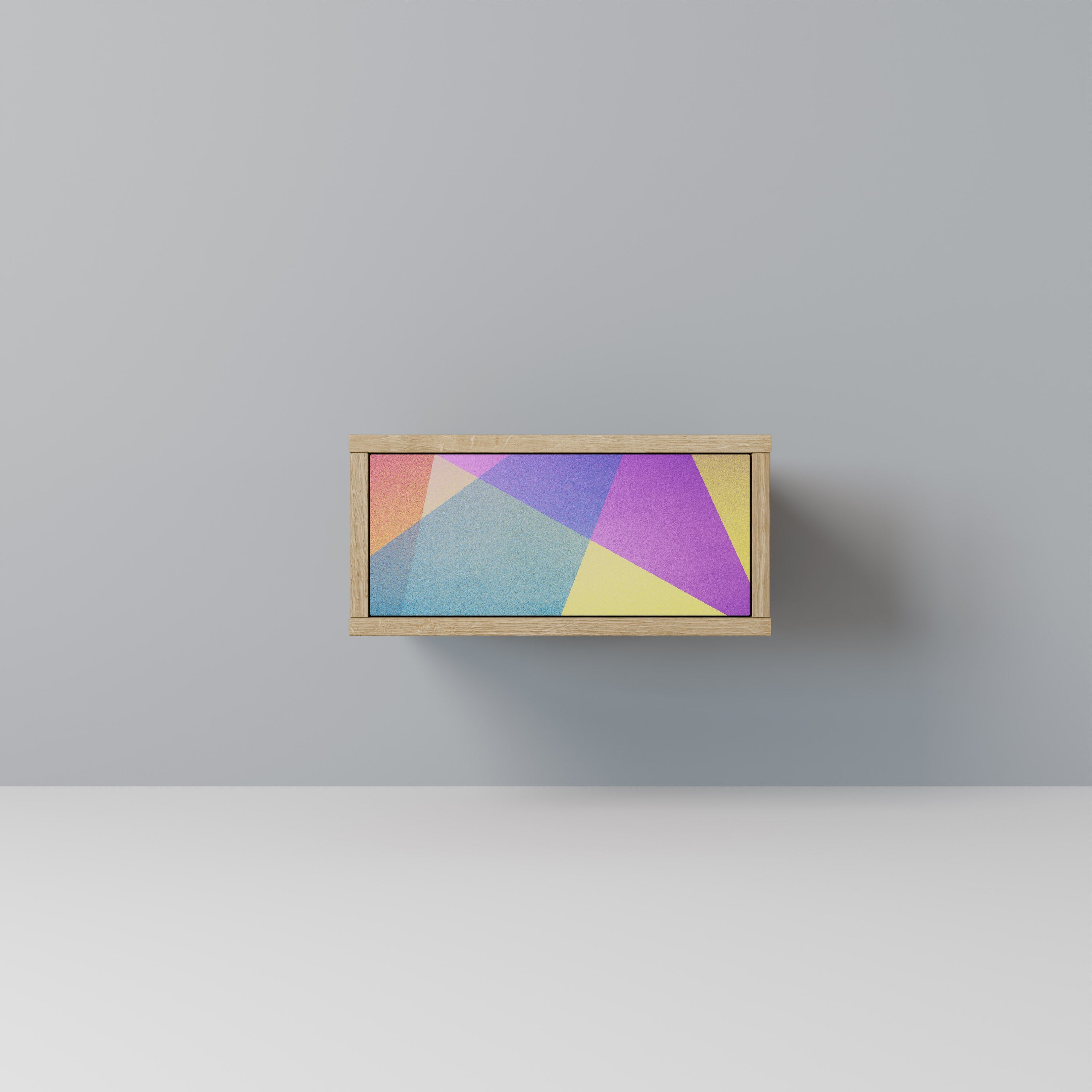 BRIGHT GEOMETRY Nightstand in Oak Effect