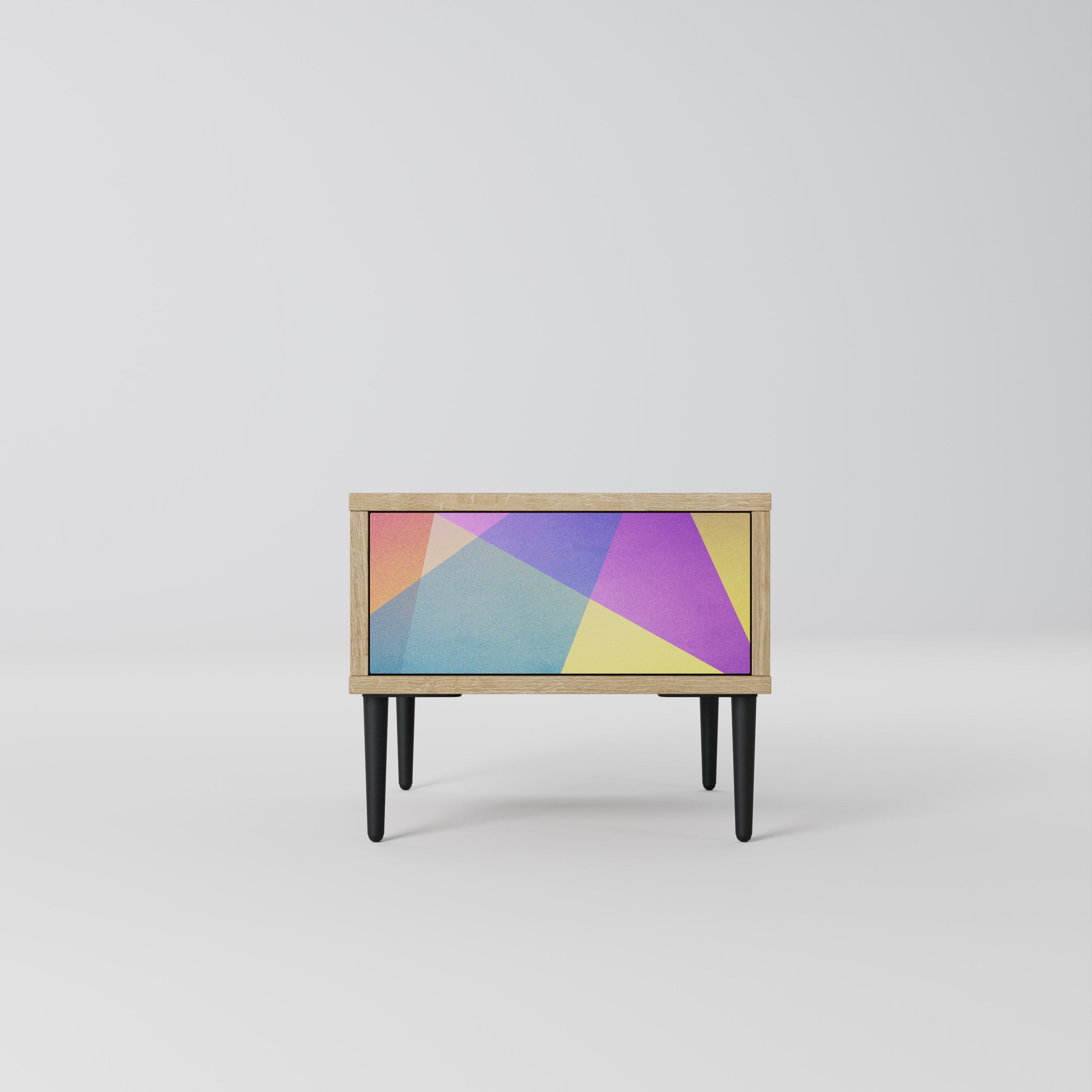 BRIGHT GEOMETRY Nightstand in Oak Effect