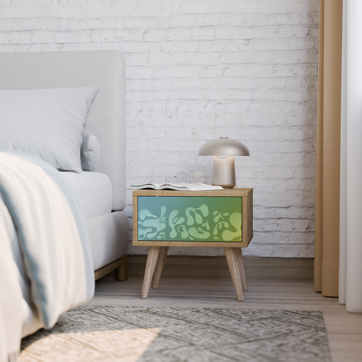 IRREGULAR BLUE Κομοδίνο με συρτάρι