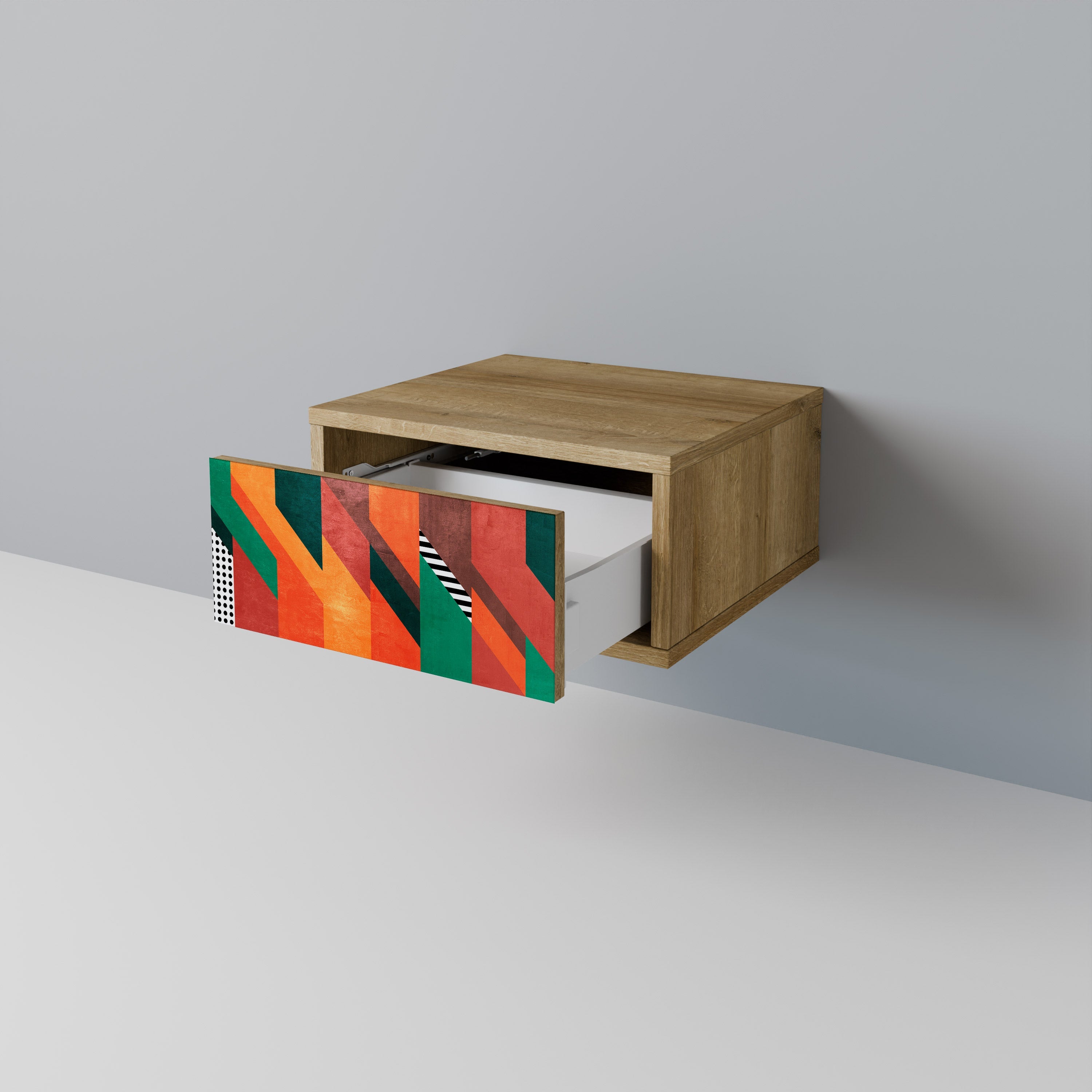 Κομοδίνο MAKESHIFT ARTISTRY σε στιλ δρυός