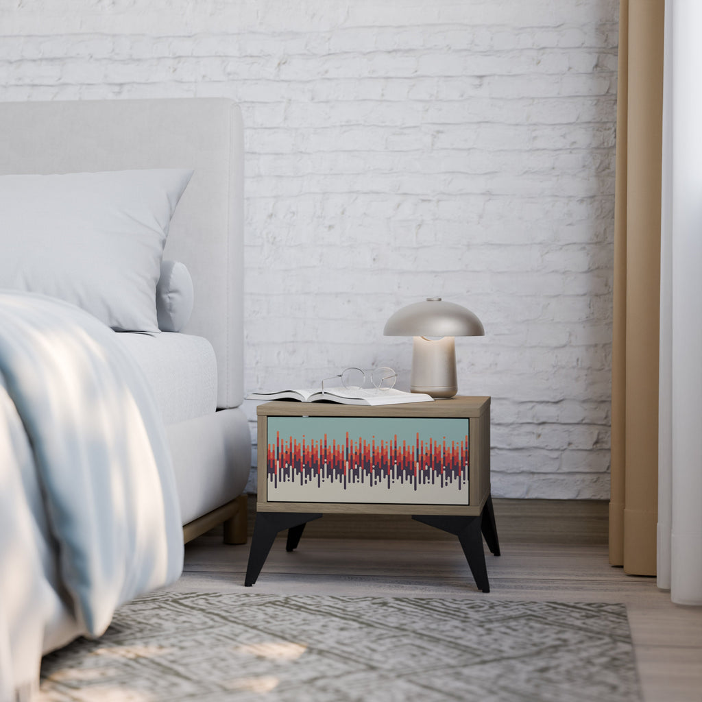 CHROMA CONTOURS Nightstand in Oak Effect