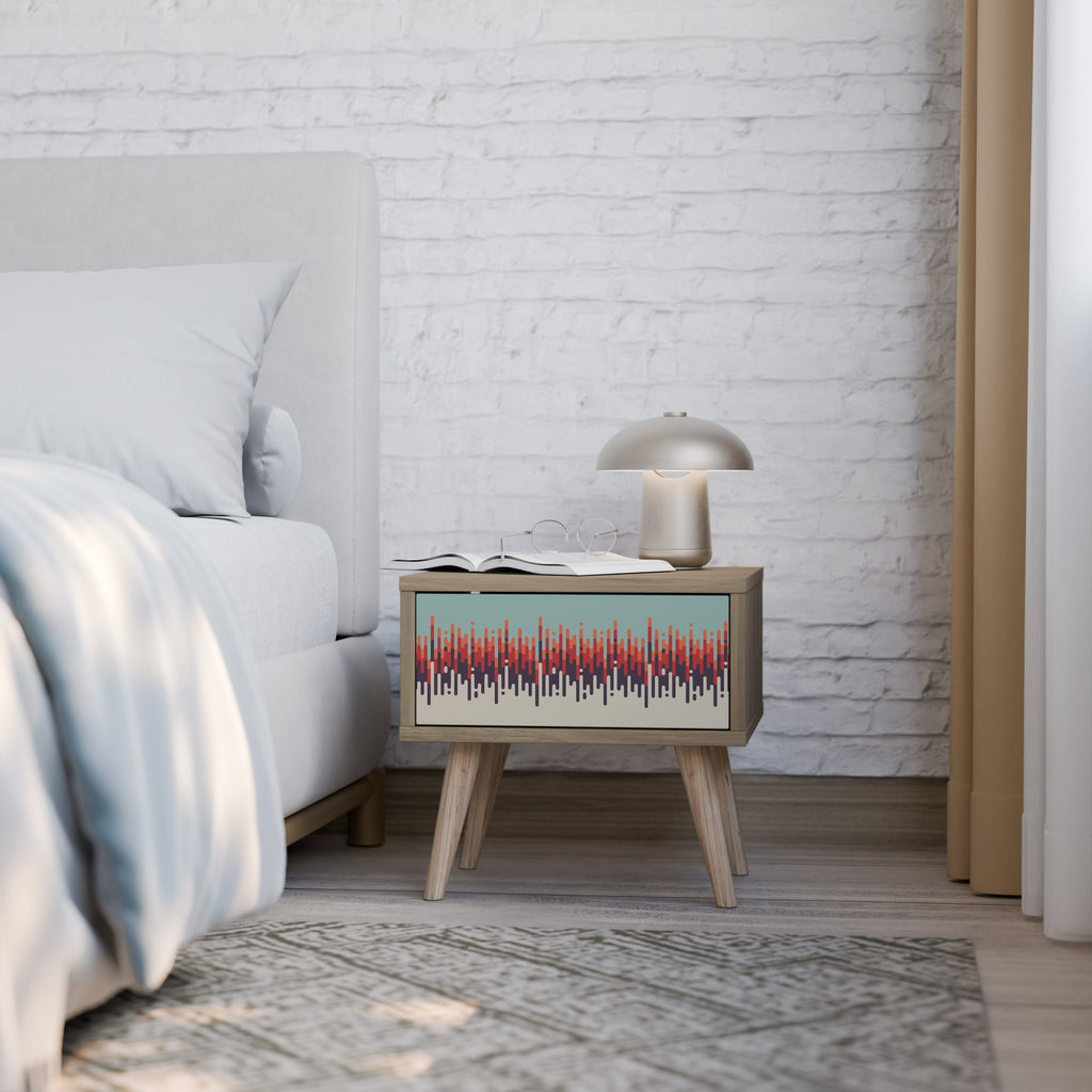 CHROMA CONTOURS Nightstand in Oak Effect