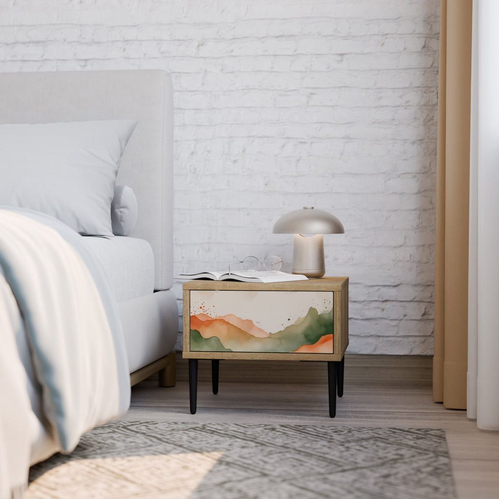 WATERCOLOUR PEAKS Nightstand in Oak Effect