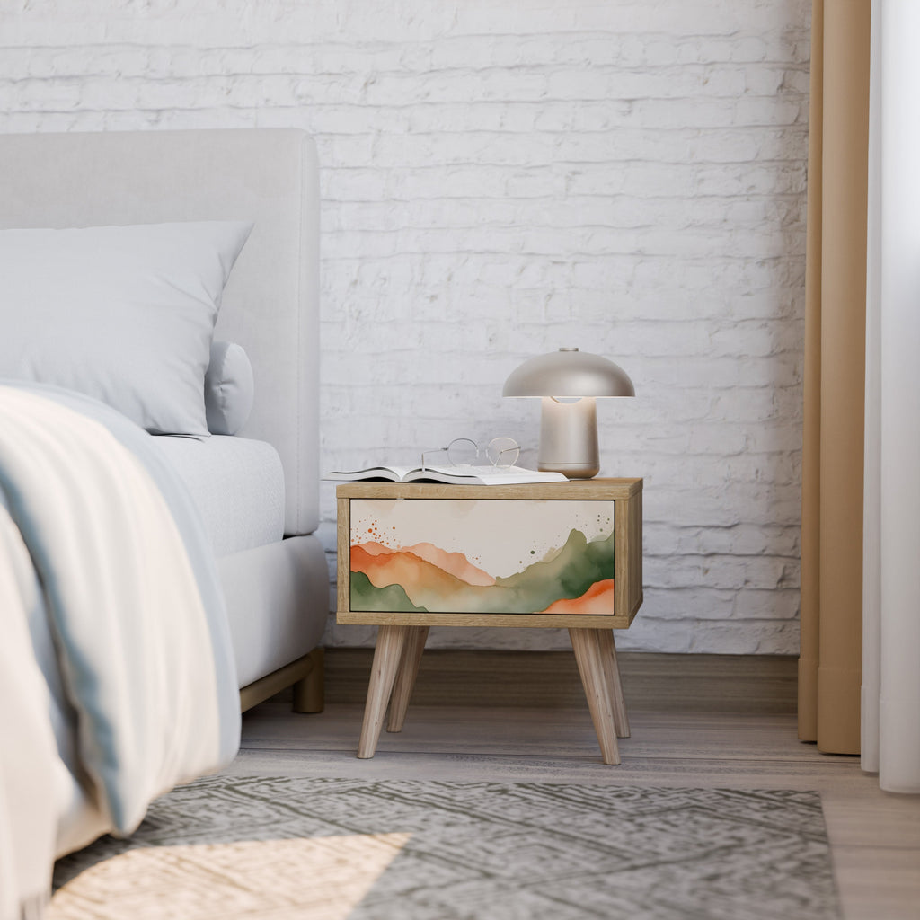 WATERCOLOUR PEAKS Nightstand in Oak Effect