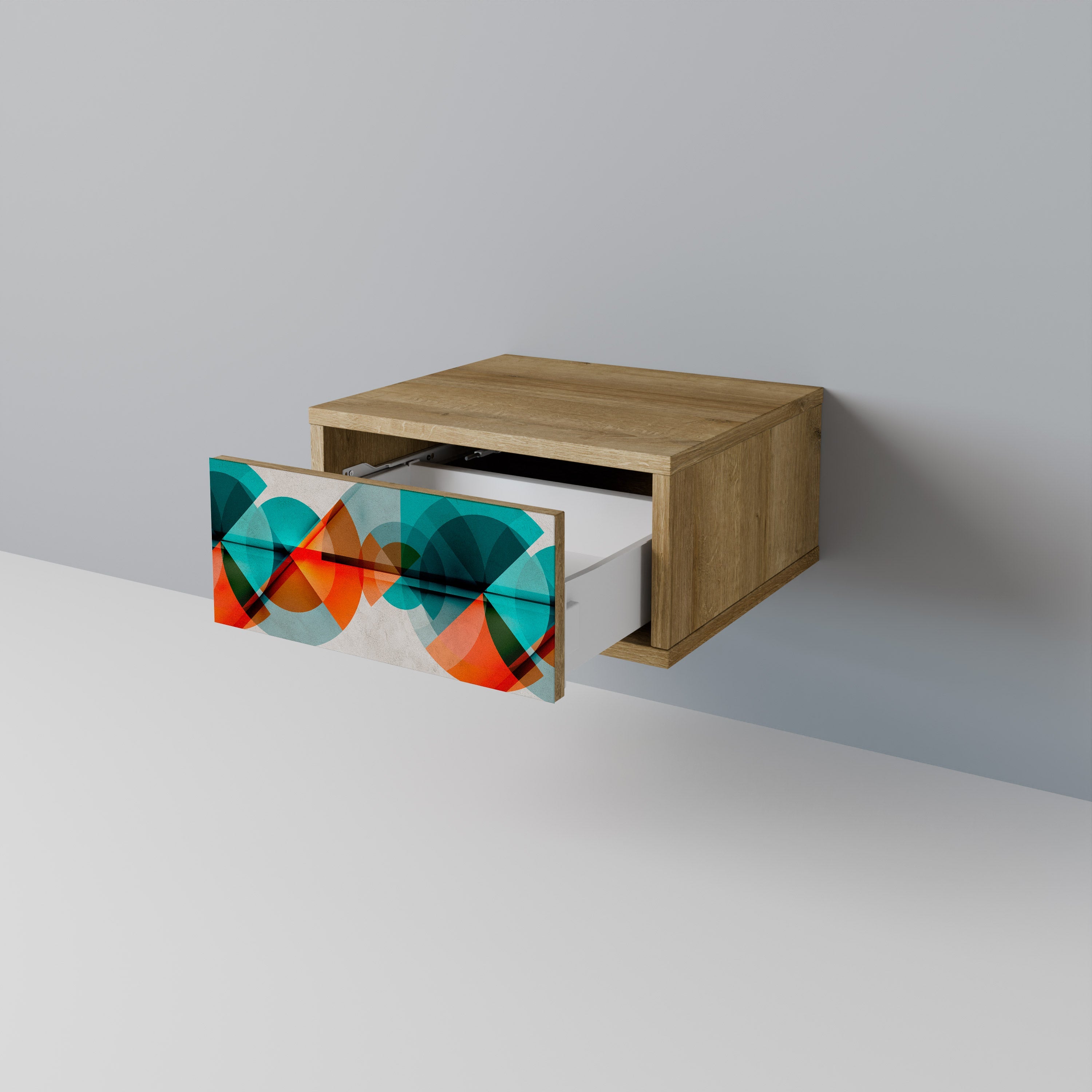 CIRCULAR RHAPSODY Nightstand in Oak Effect