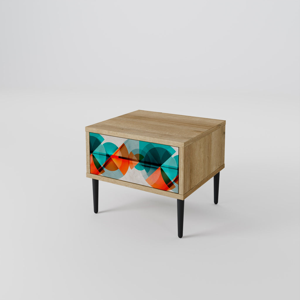 CIRCULAR RHAPSODY Nightstand in Oak Effect