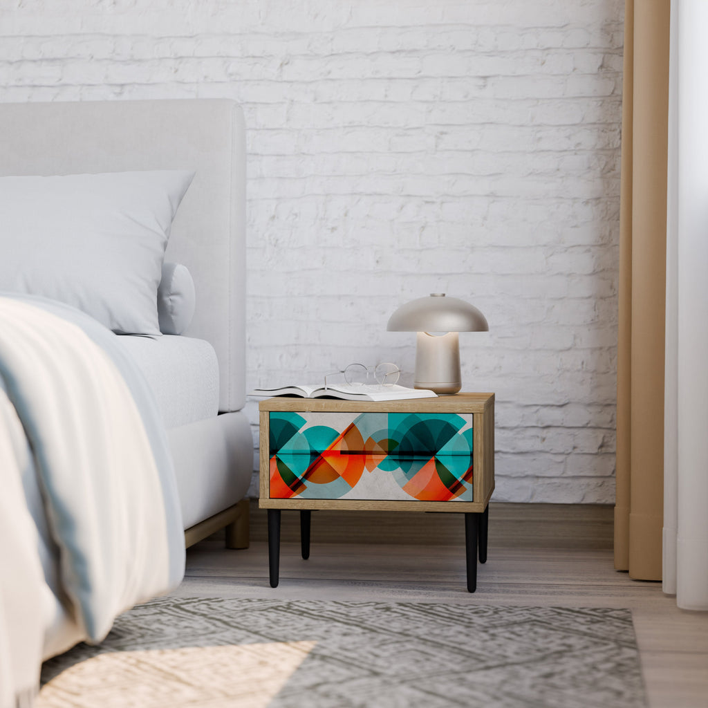 CIRCULAR RHAPSODY Nightstand in Oak Effect