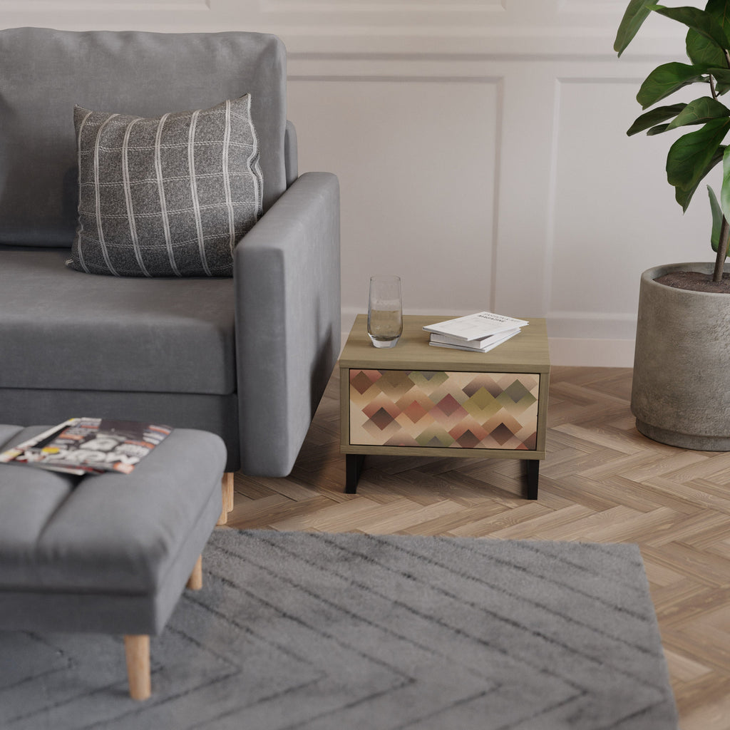 GEOMETRIC FUSION Nightstand in Oak Effect
