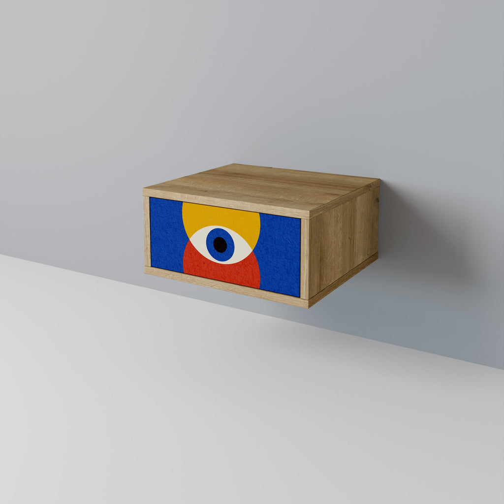 Κομοδίνο GEOMETRIC EYES σε χρώμα δρυός