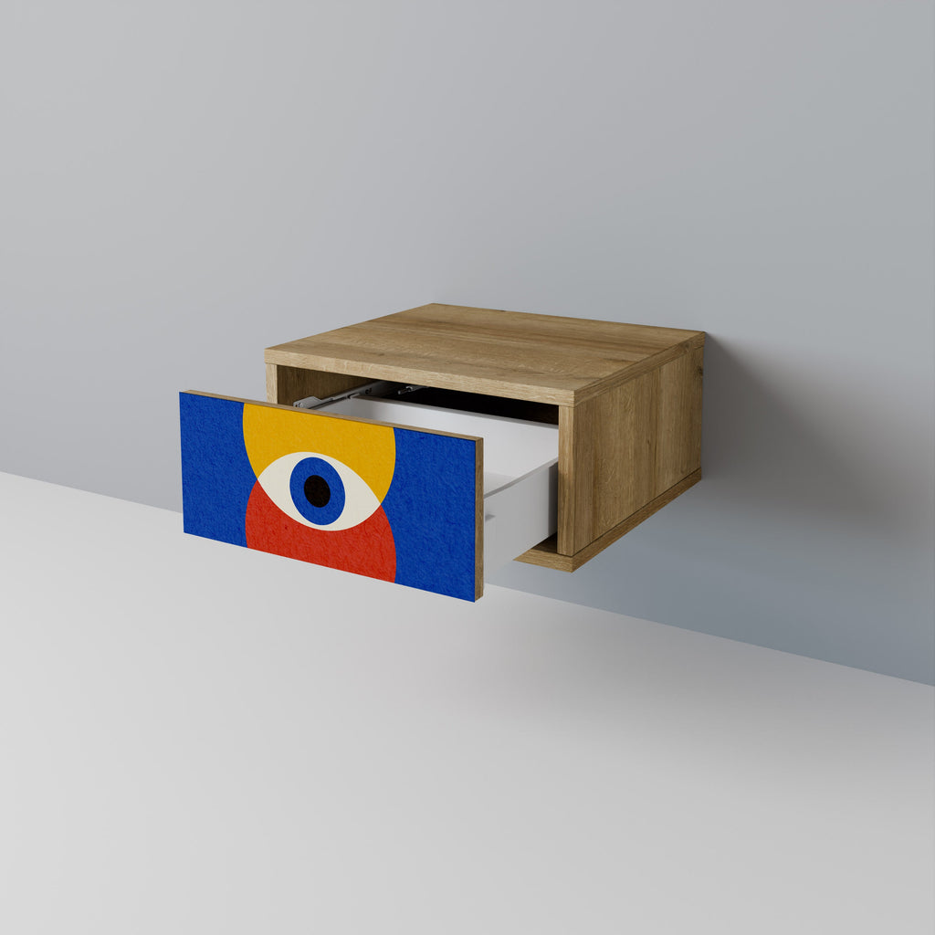 Κομοδίνο GEOMETRIC EYES σε χρώμα δρυός
