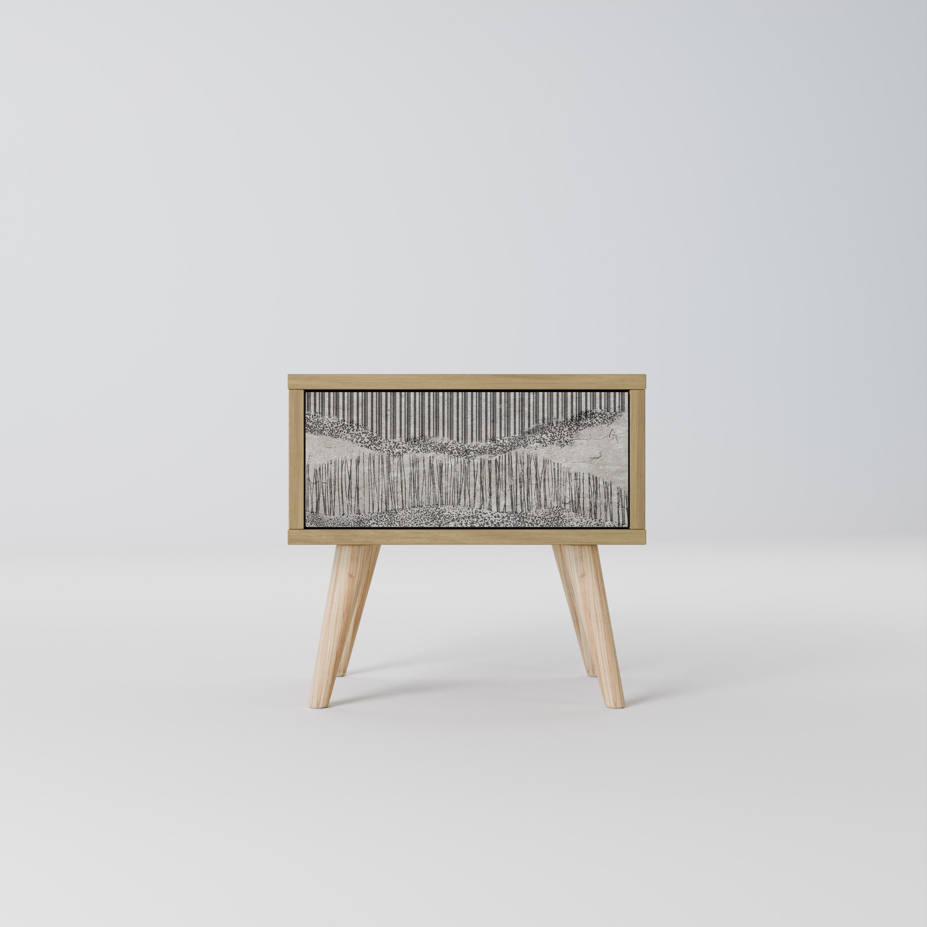 GRAIN LINES Nightstand in Oak Effect