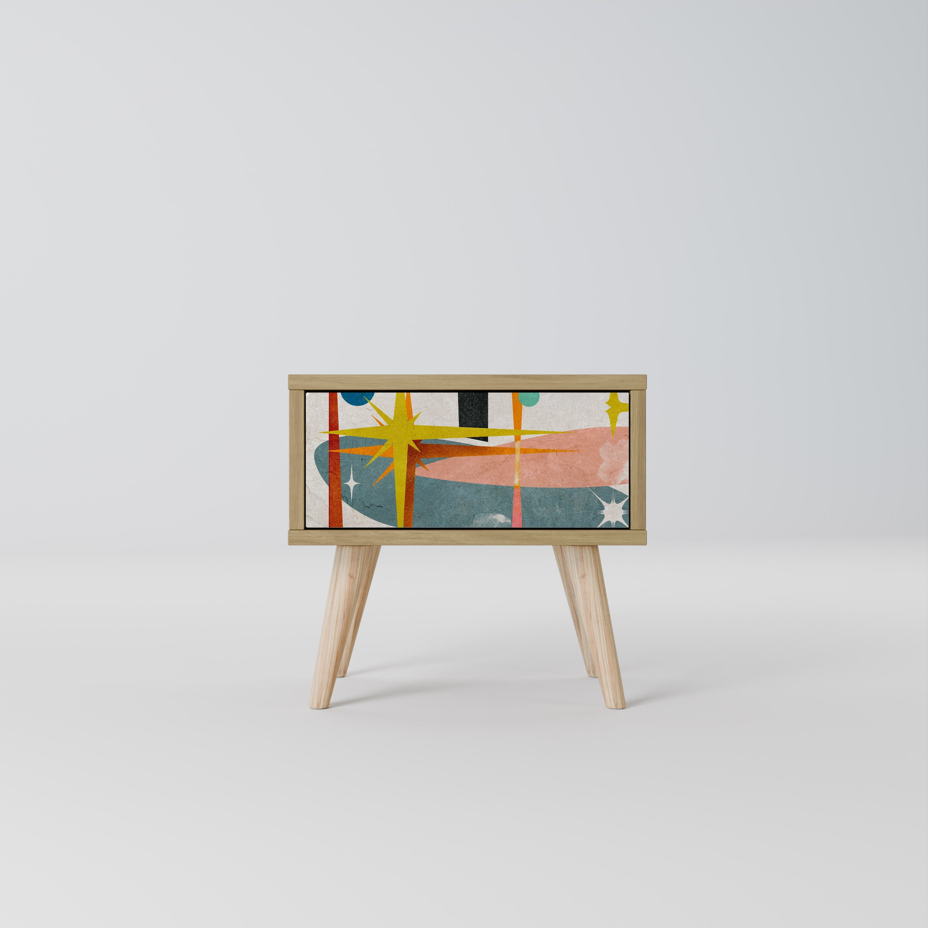 INTERSTELLAR VIBES Nightstand in Oak Effect
