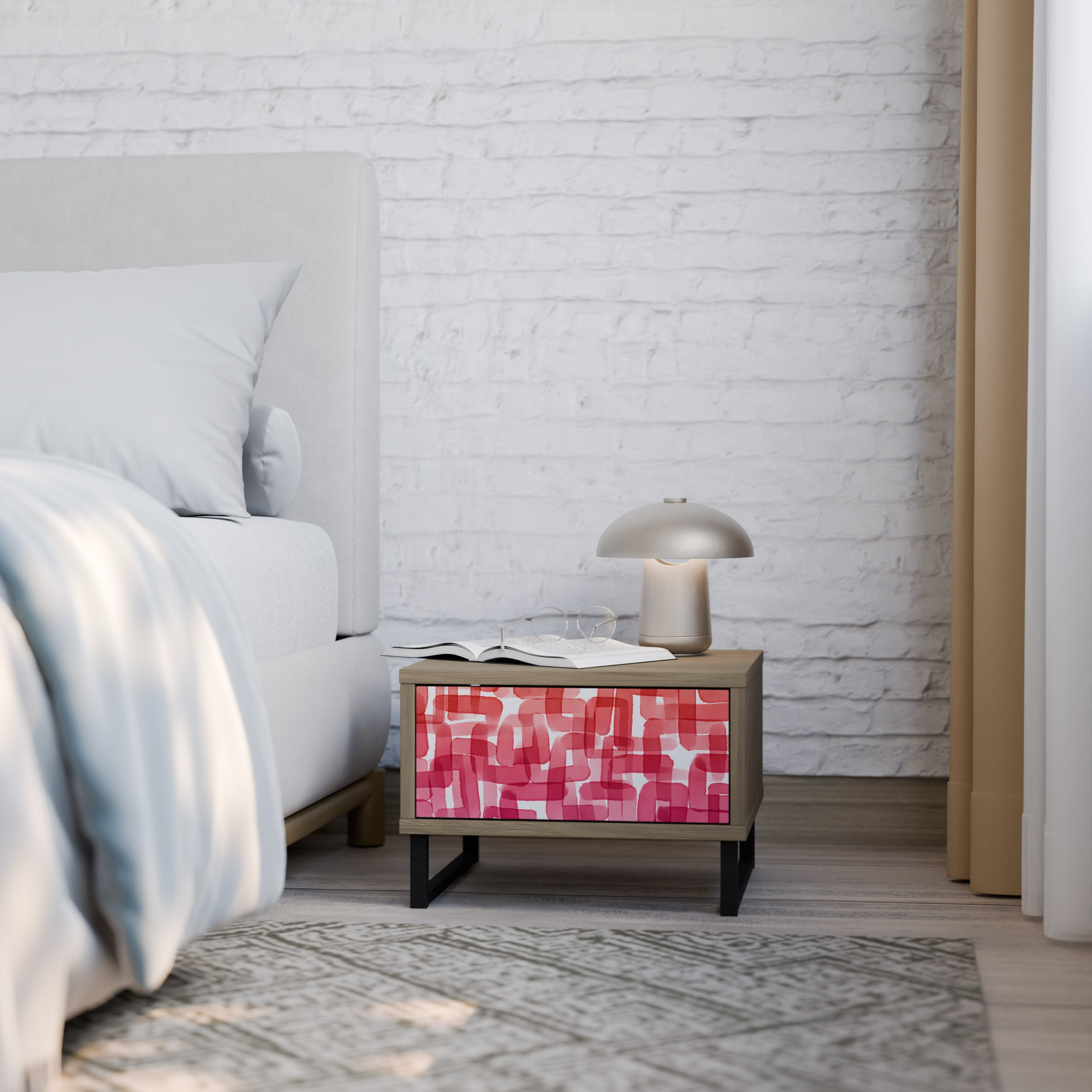 KALEIDOSCOPIC CUBISM Nightstand in Oak Effect