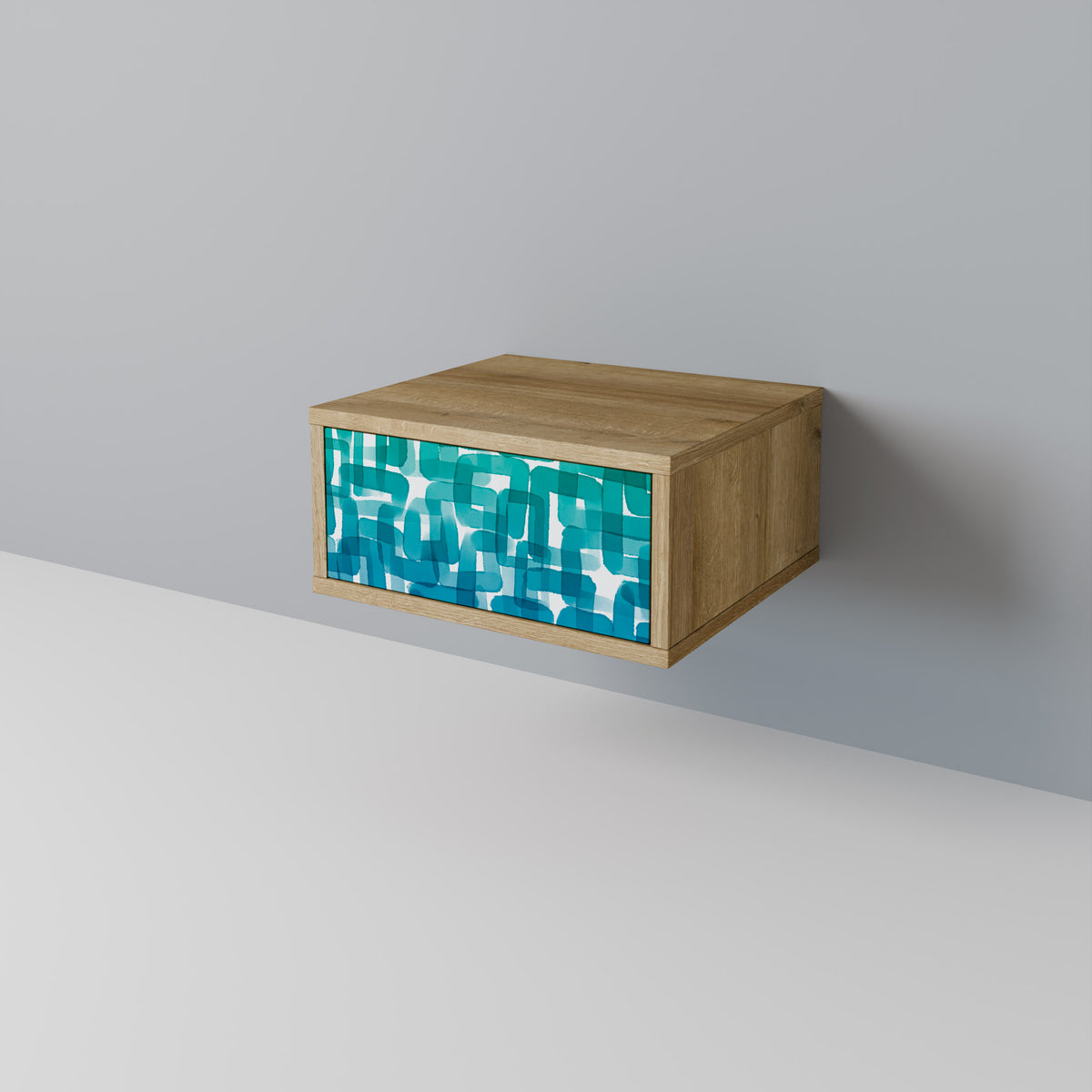 TURQUOISE RECTANGLES Κομοδίνο με συρτάρι