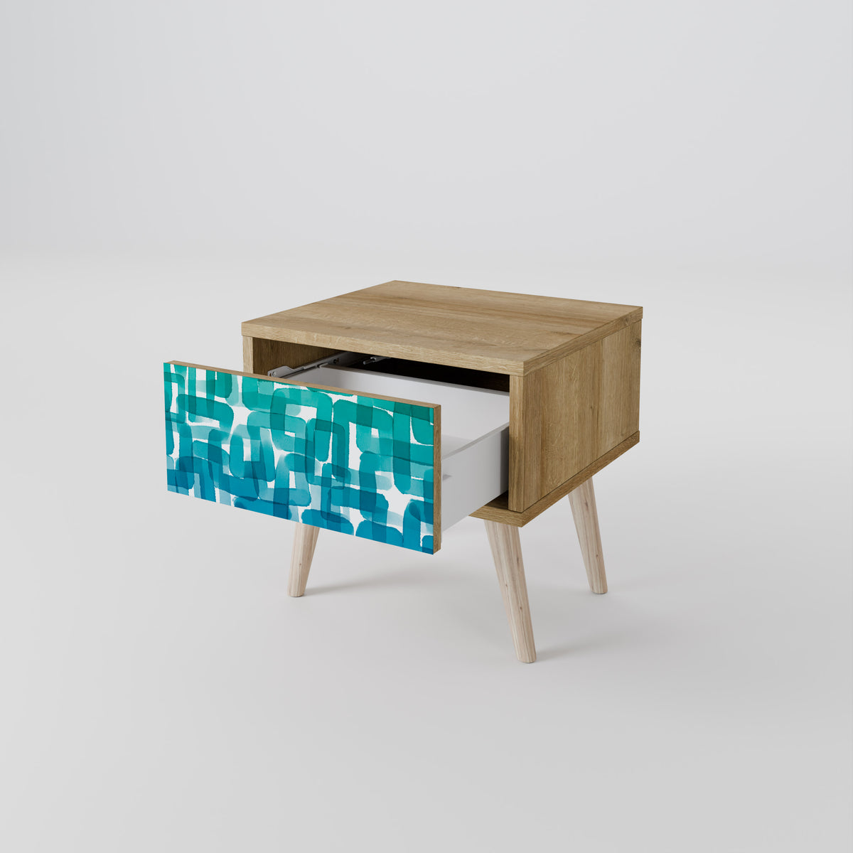 TURQUOISE RECTANGLES Κομοδίνο με συρτάρι