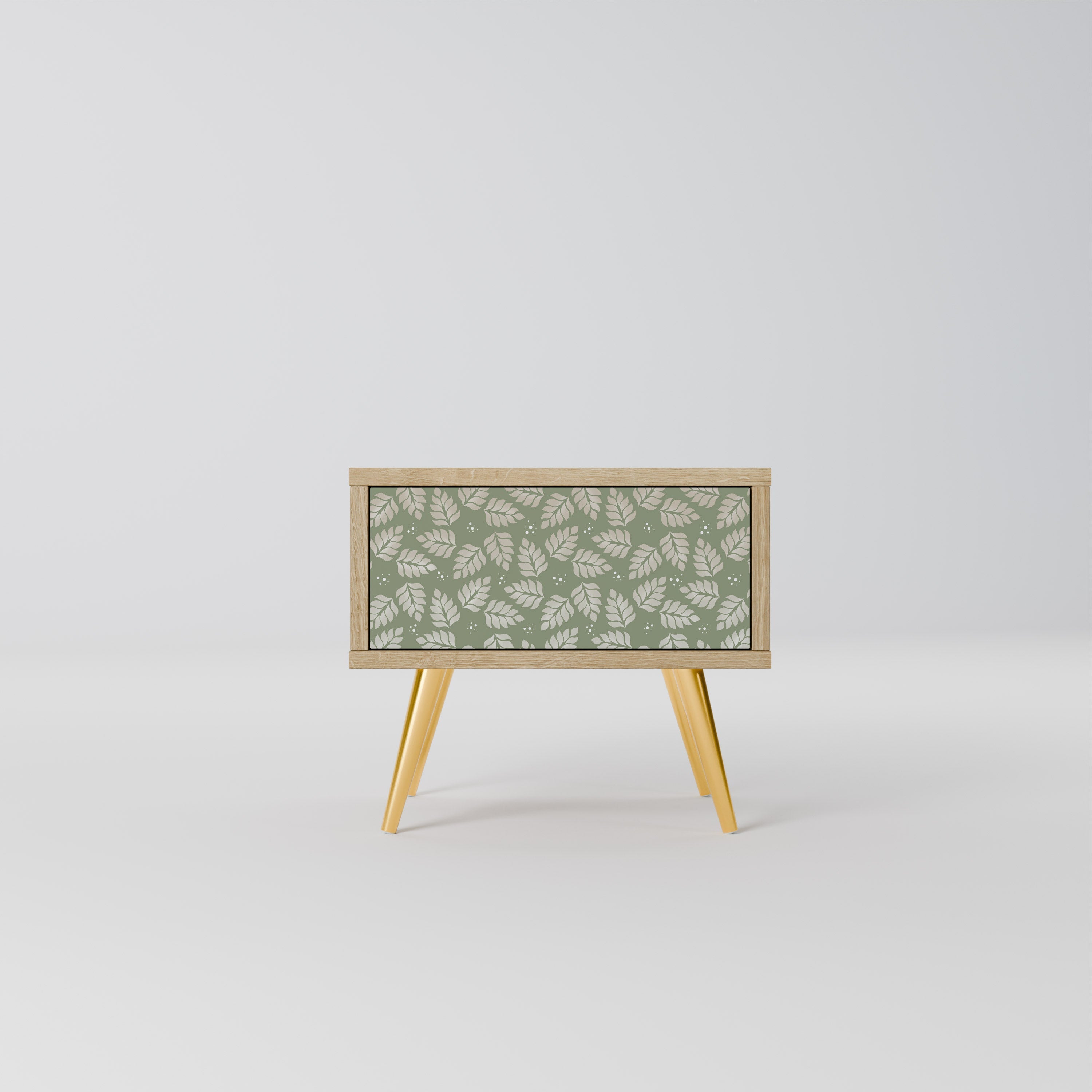 LEAVES ON GREEN Nightstand in Oak Effect