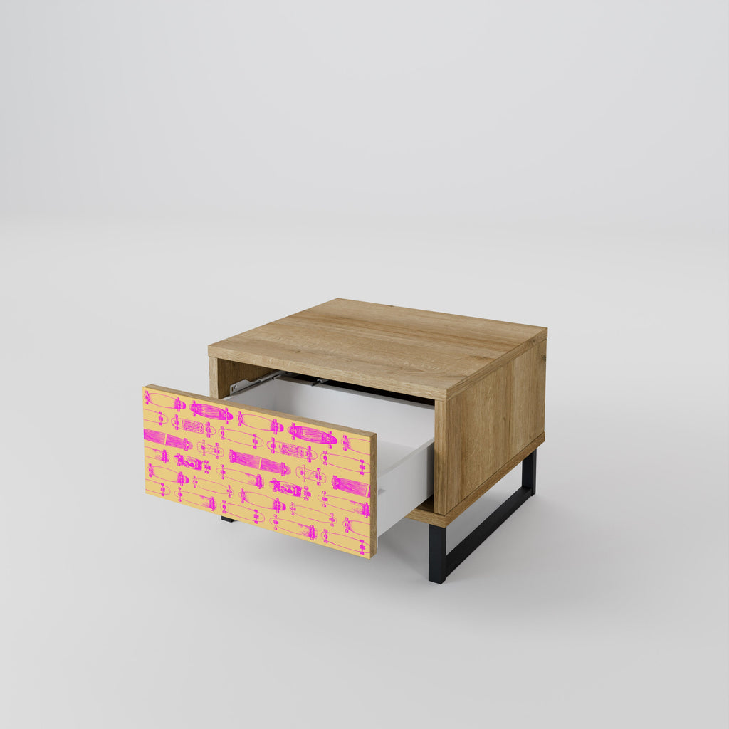 Κομοδίνο SKATEBOARD ARTISTRY σε χρώμα δρυός