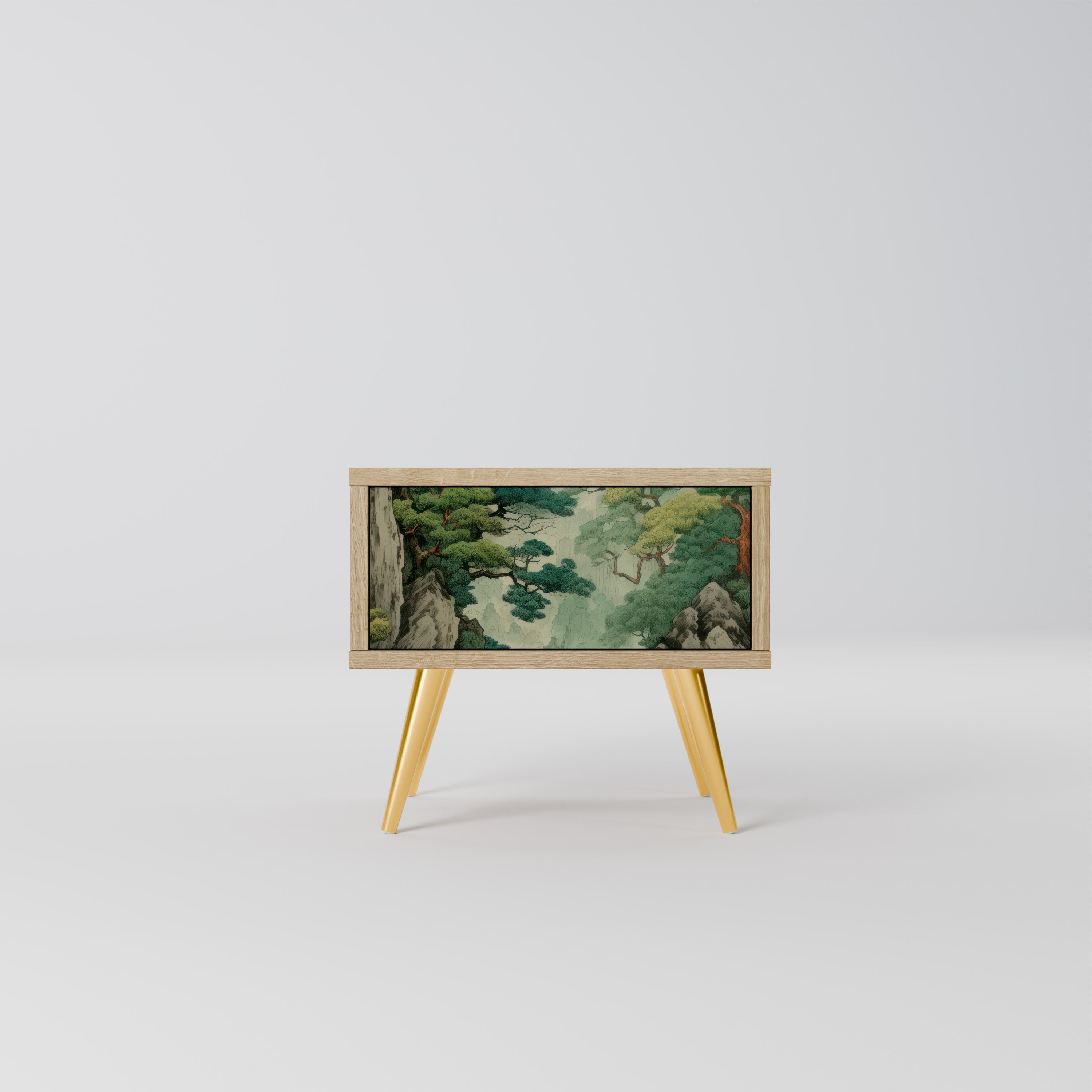 VERDURE ABYSS Nightstand in Oak Effect