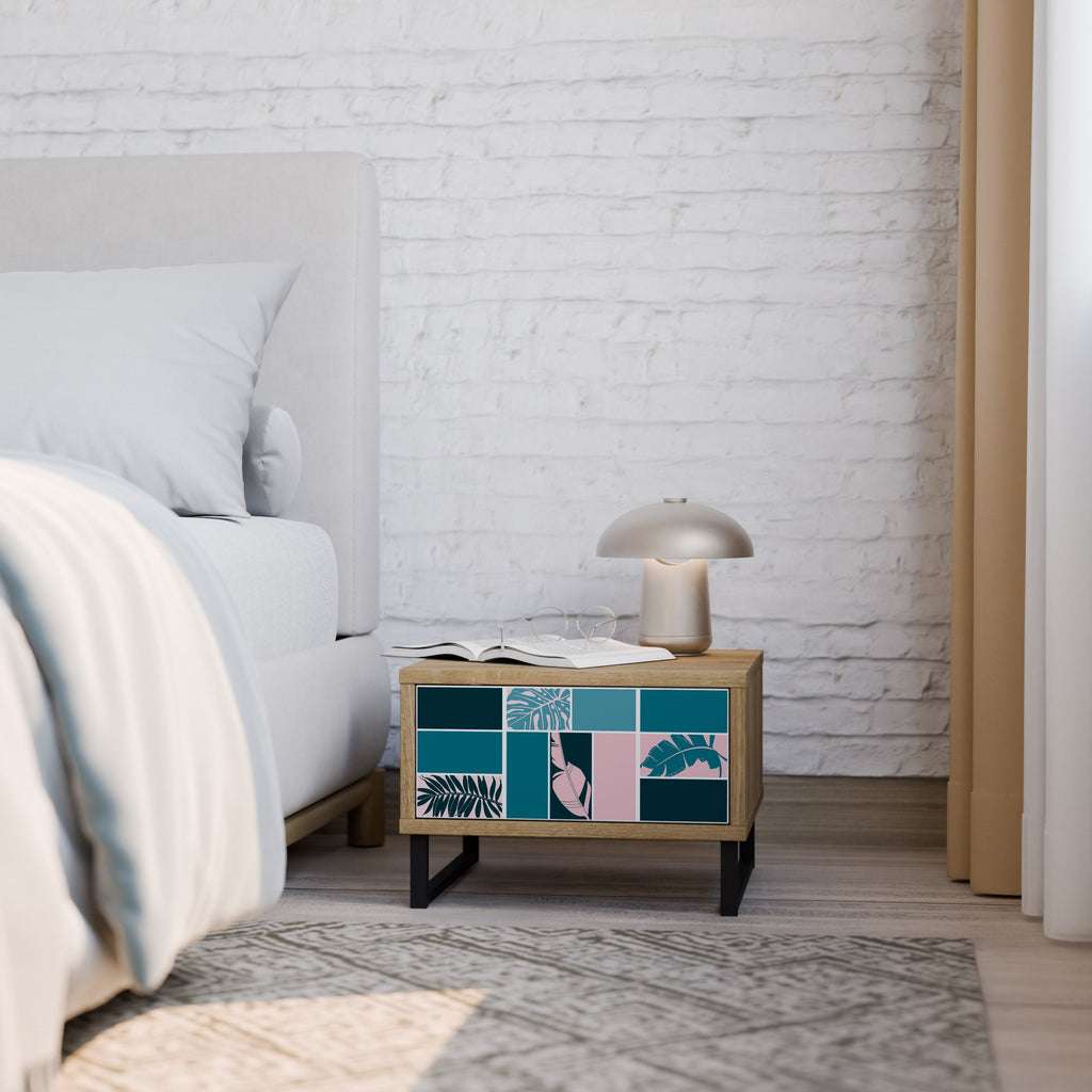 COMBINATION OF SHAPES Nightstand in Oak Effect