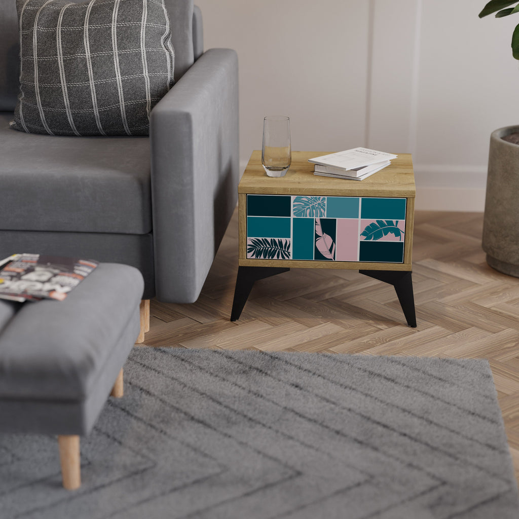 COMBINATION OF SHAPES Nightstand in Oak Effect