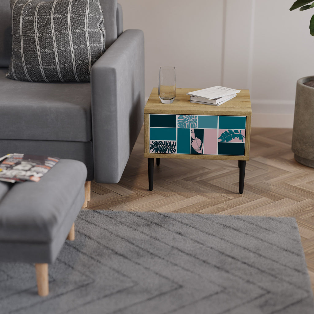 COMBINATION OF SHAPES Nightstand in Oak Effect