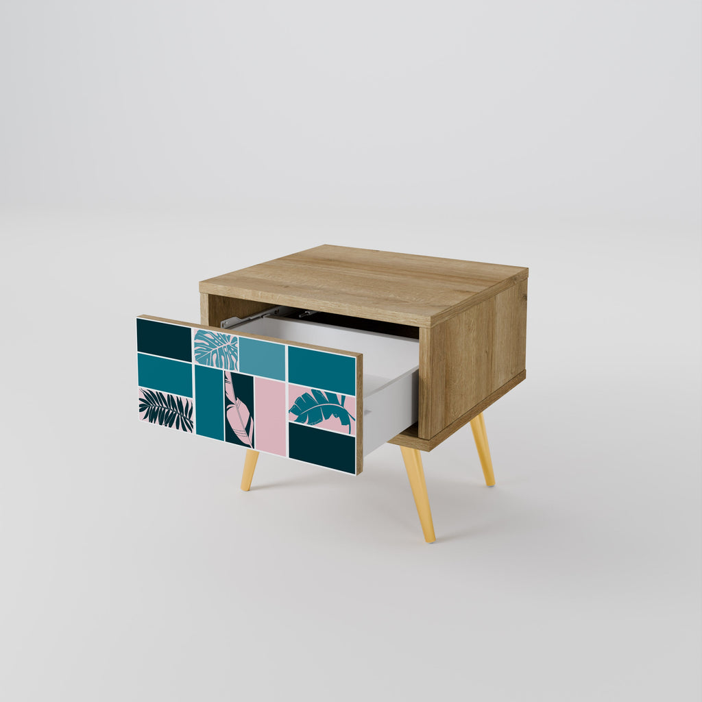 COMBINATION OF SHAPES Nightstand in Oak Effect