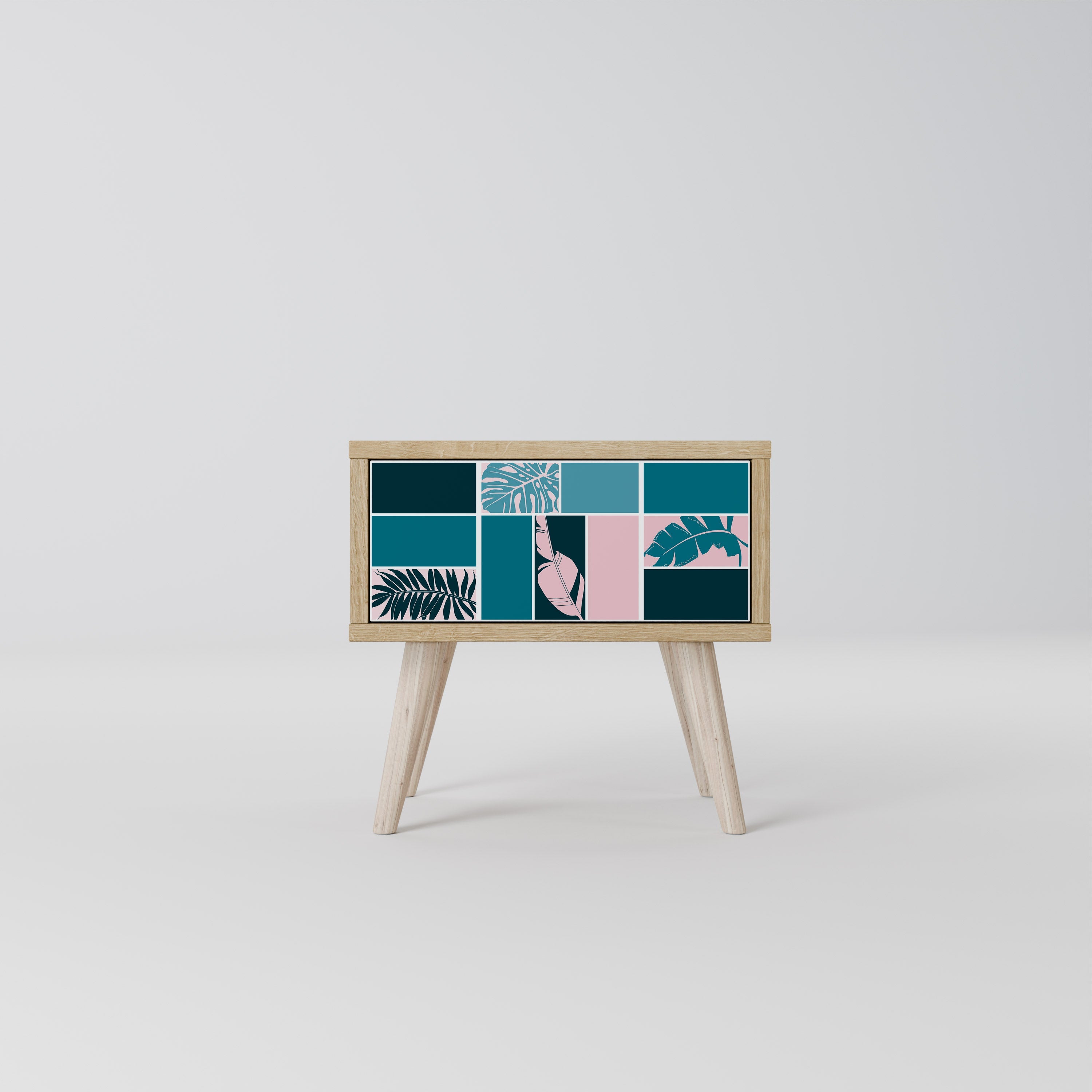 COMBINATION OF SHAPES Nightstand in Oak Effect