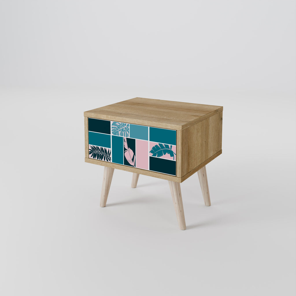 COMBINATION OF SHAPES Nightstand in Oak Effect