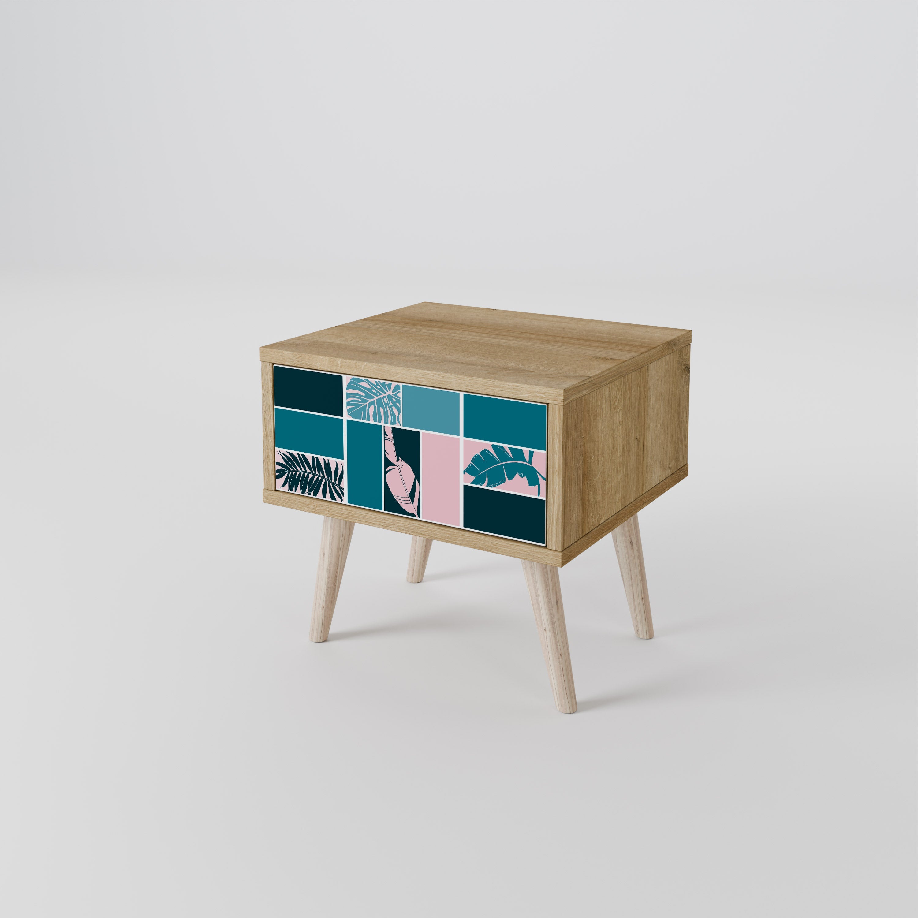 COMBINATION OF SHAPES Nightstand in Oak Effect