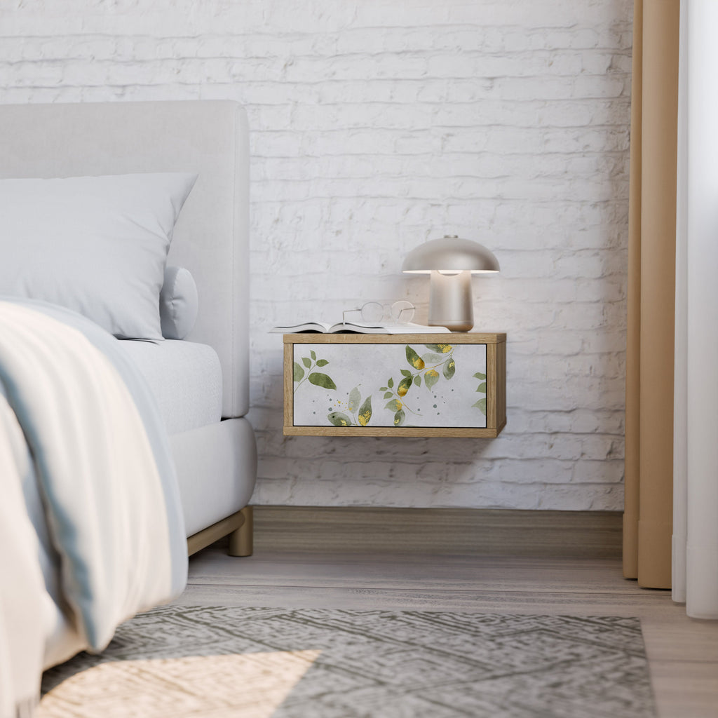 Κομοδίνο ELEGANT BOTANICS σε απόχρωση δρυός