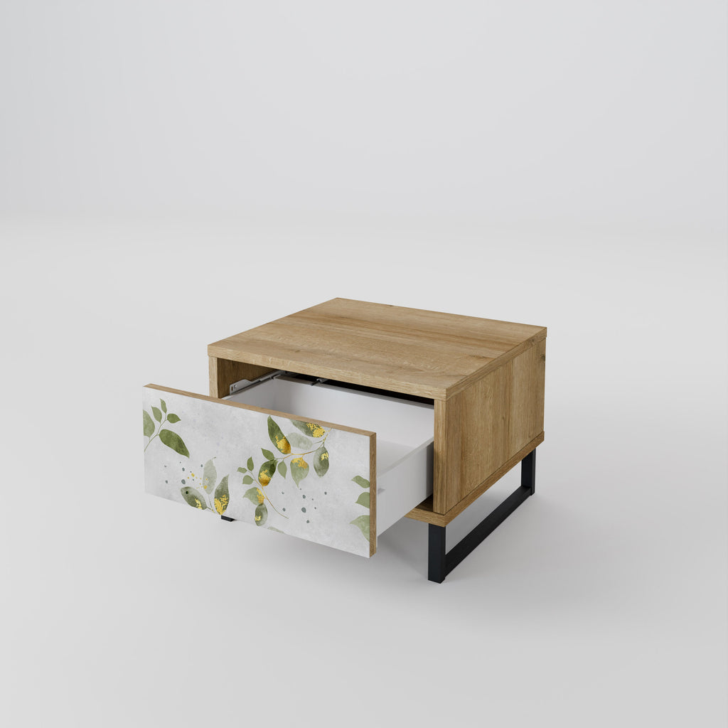 Κομοδίνο ELEGANT BOTANICS σε απόχρωση δρυός