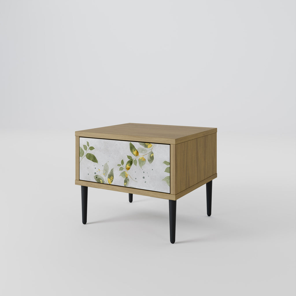 Κομοδίνο ELEGANT BOTANICS σε απόχρωση δρυός