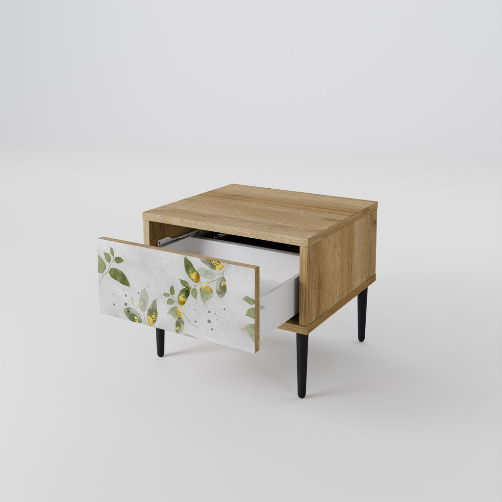 Κομοδίνο ELEGANT BOTANICS σε απόχρωση δρυός