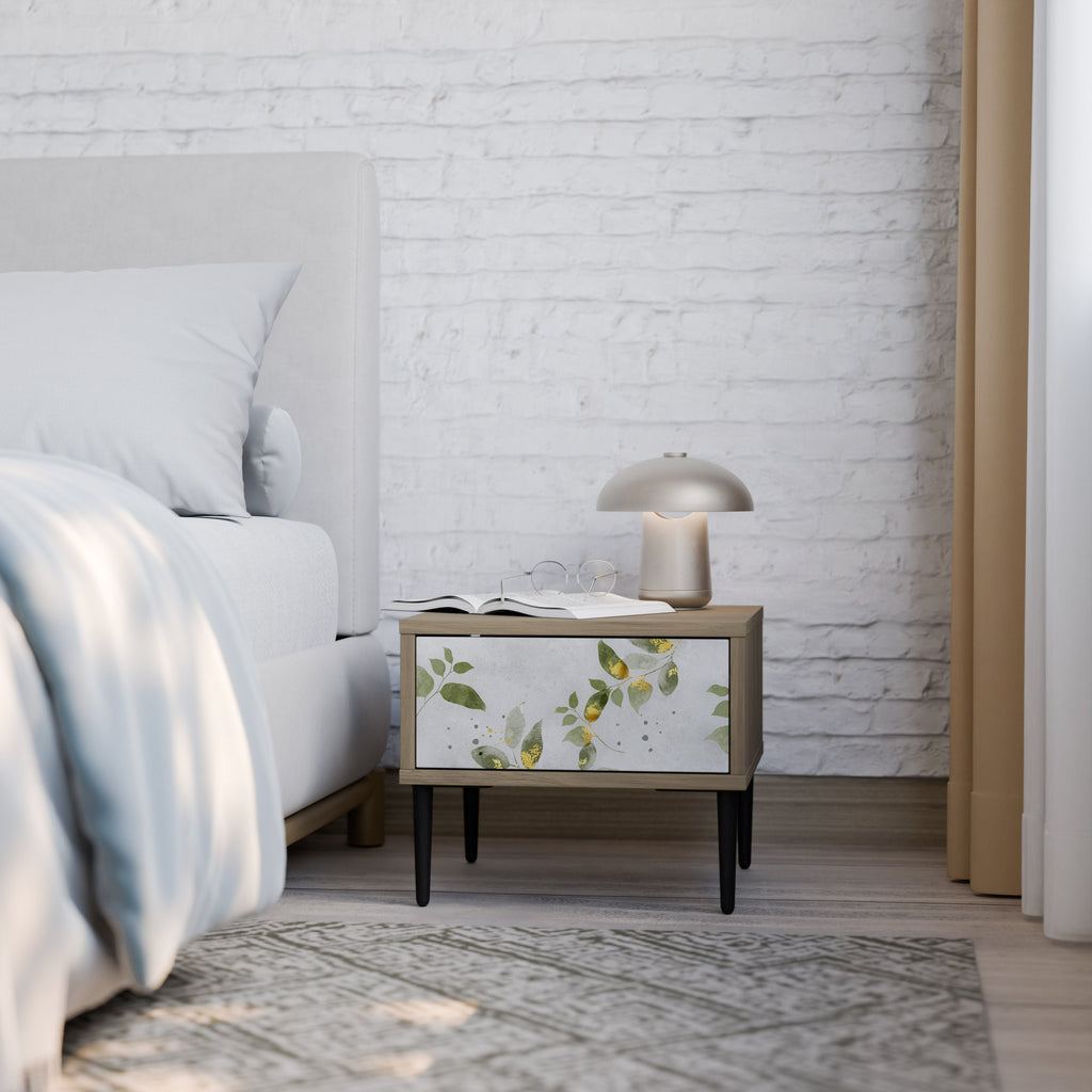 Κομοδίνο ELEGANT BOTANICS σε απόχρωση δρυός
