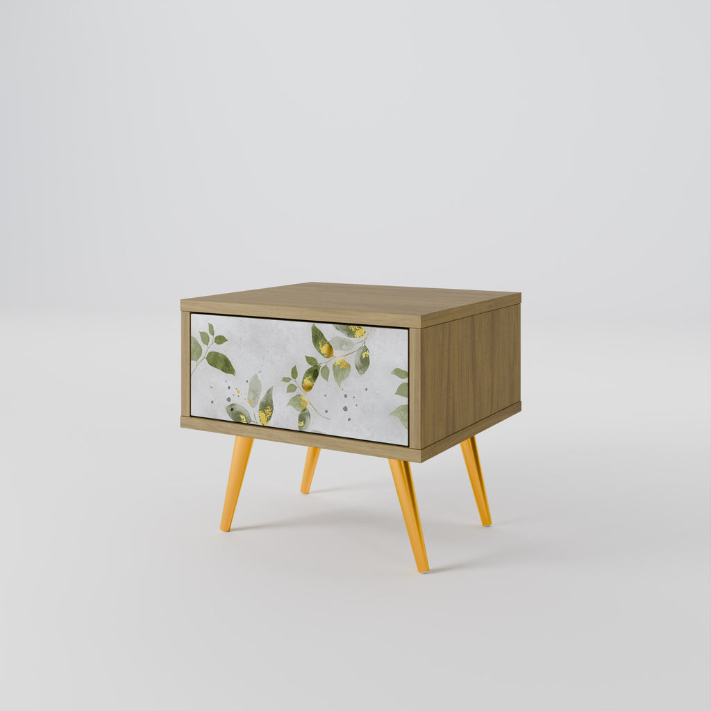 Κομοδίνο ELEGANT BOTANICS σε απόχρωση δρυός