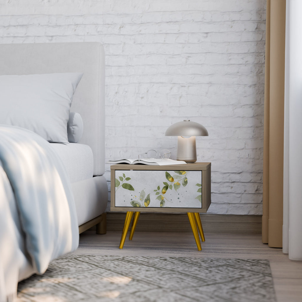 Κομοδίνο ELEGANT BOTANICS σε απόχρωση δρυός