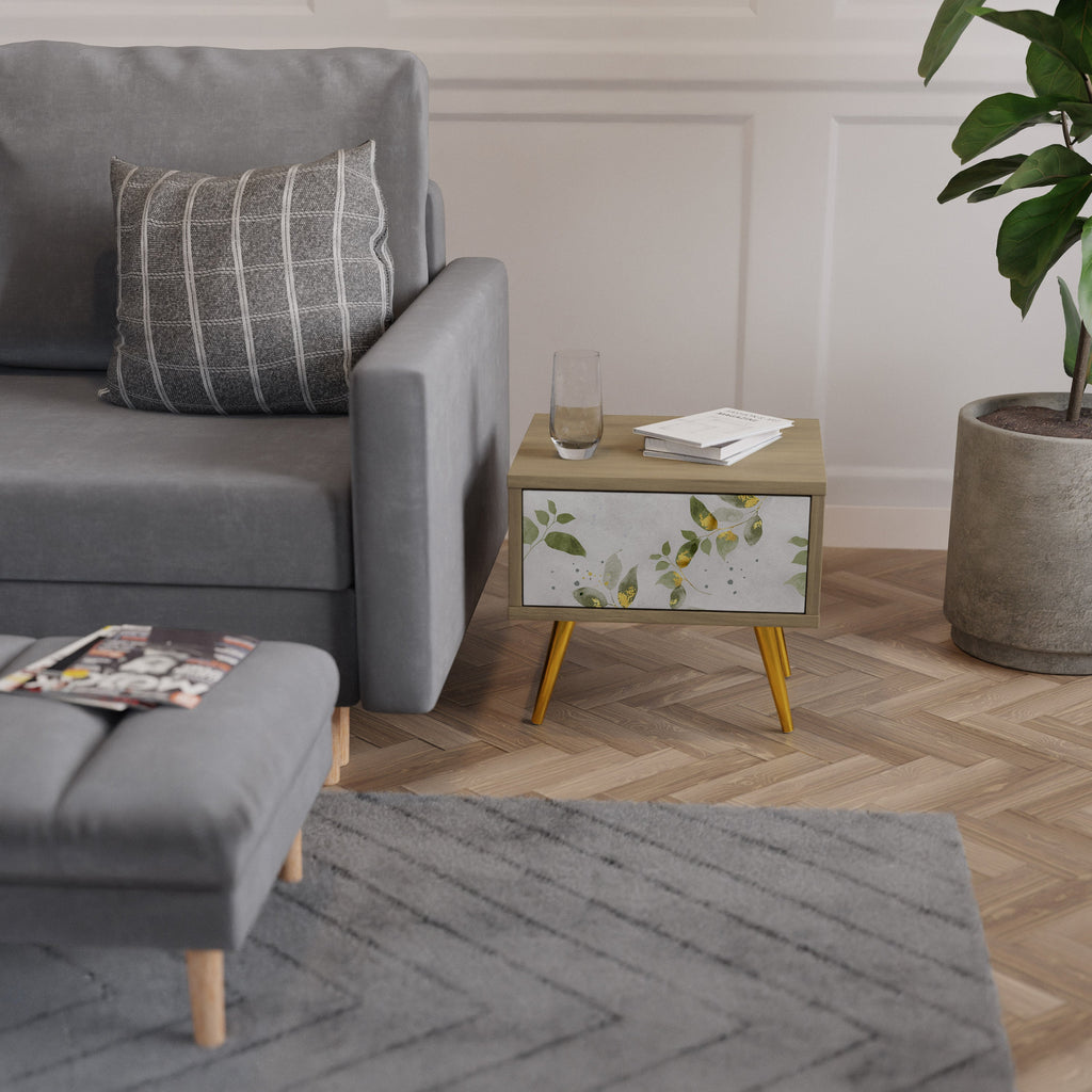 Κομοδίνο ELEGANT BOTANICS σε απόχρωση δρυός