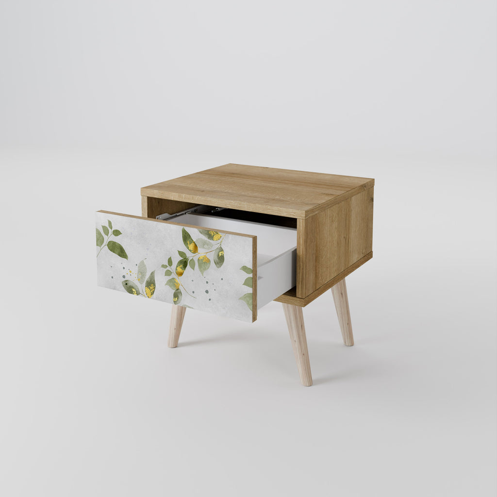 Κομοδίνο ELEGANT BOTANICS σε απόχρωση δρυός