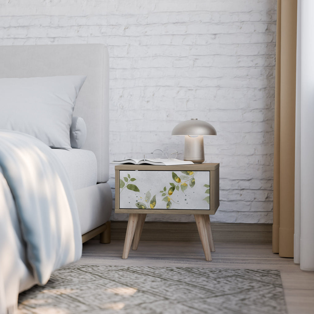 Κομοδίνο ELEGANT BOTANICS σε απόχρωση δρυός