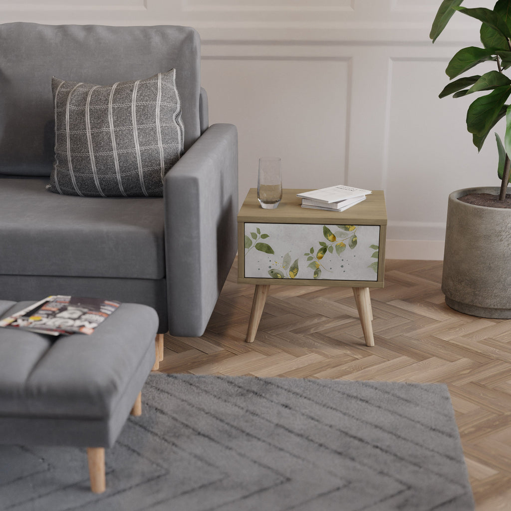 Κομοδίνο ELEGANT BOTANICS σε απόχρωση δρυός