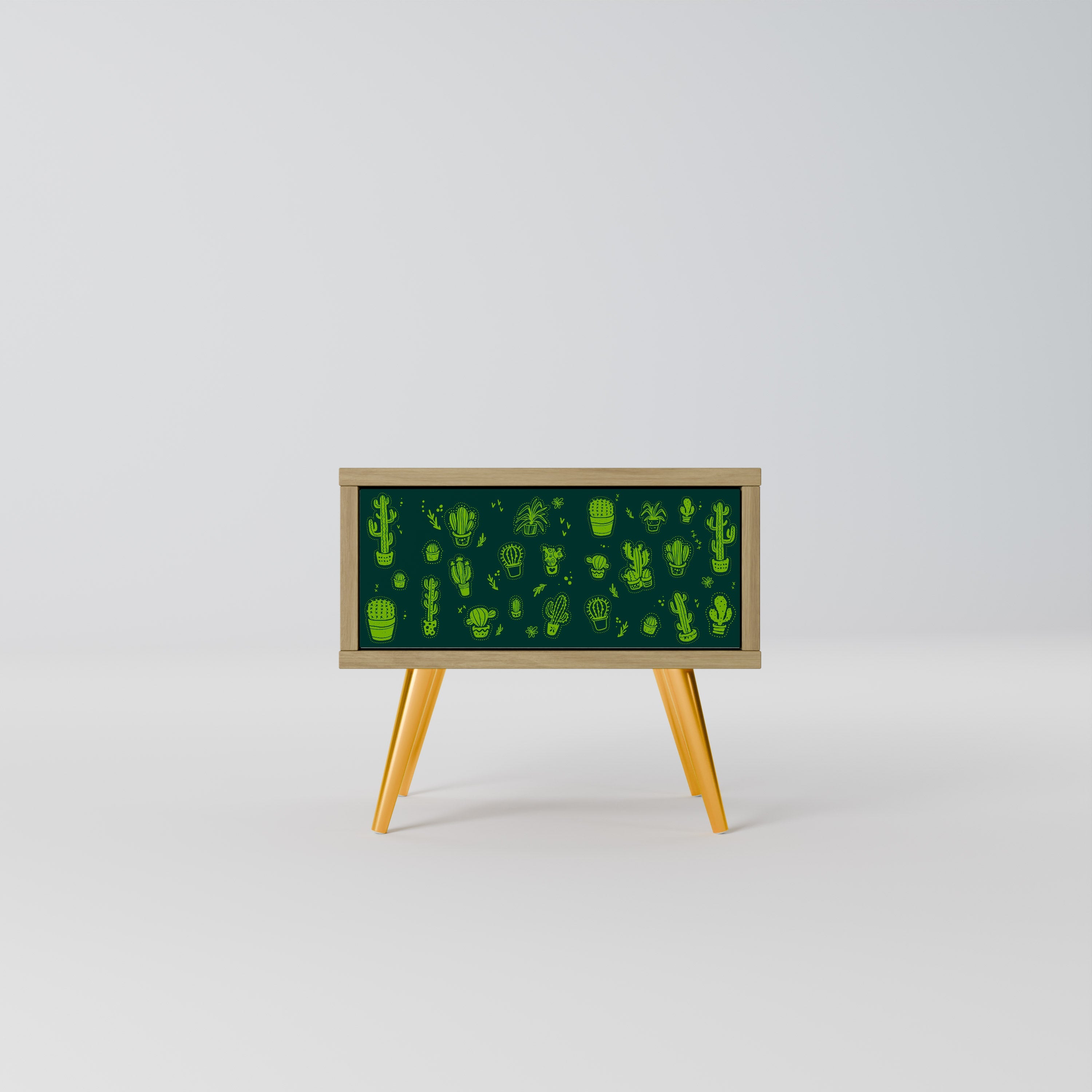 DESERT GREEN Nightstand in Oak Effect