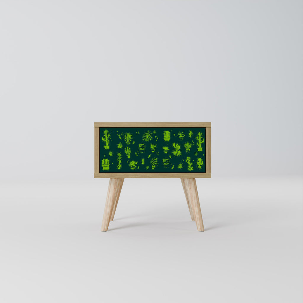 DESERT GREEN Nightstand in Oak Effect