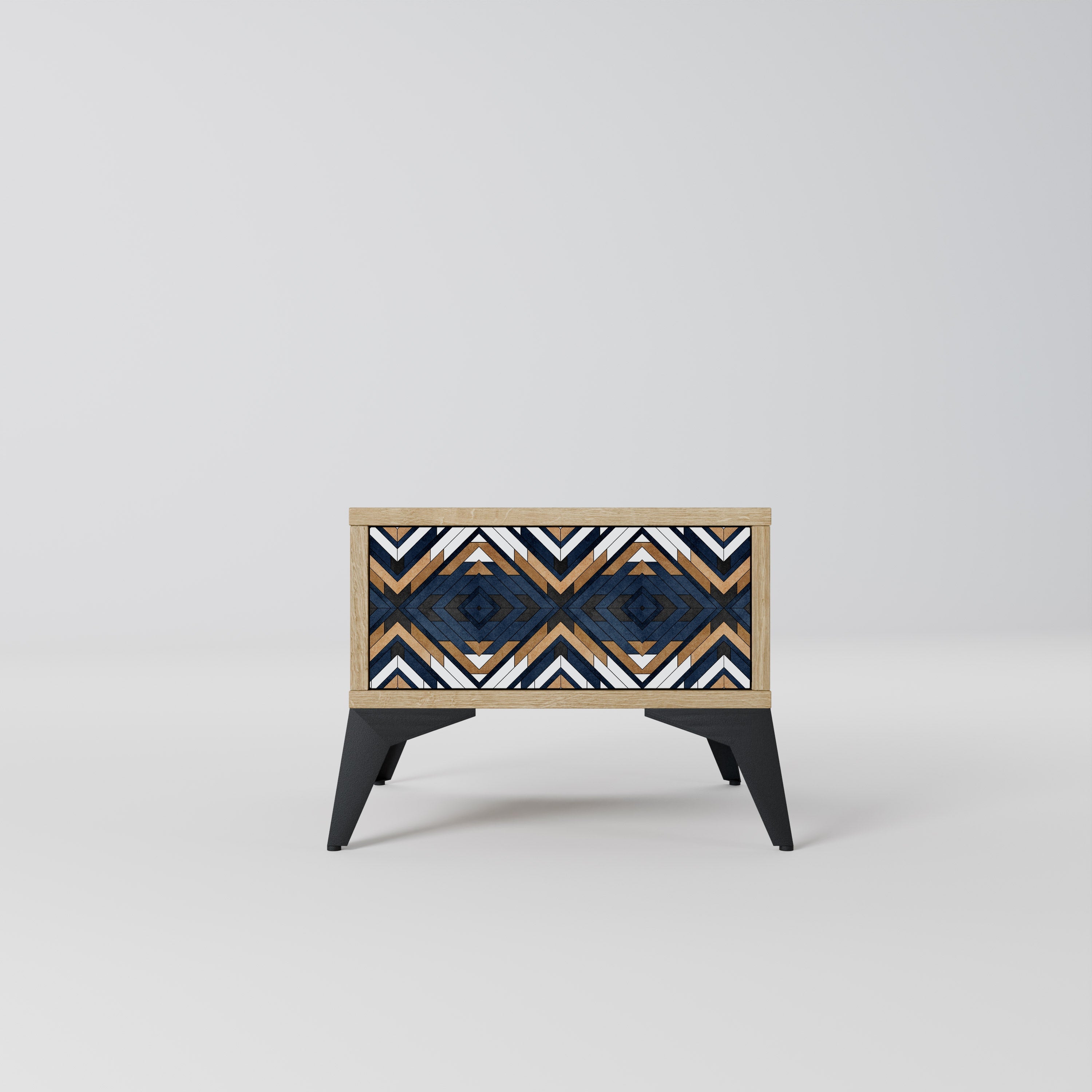 ARTFUL GEOMETRY Nightstand in Oak Effect